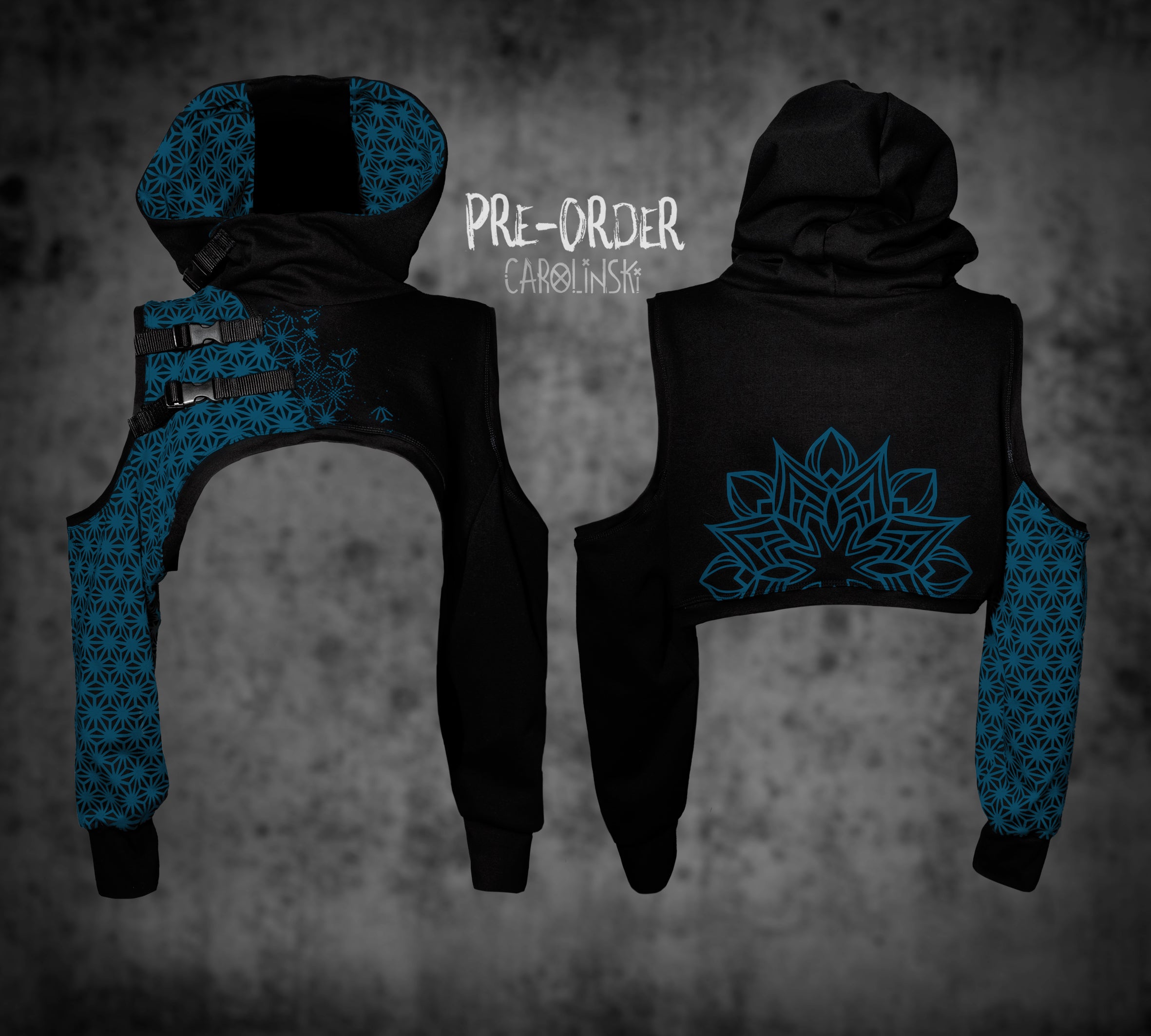 Crop Hoodie - Asanoha