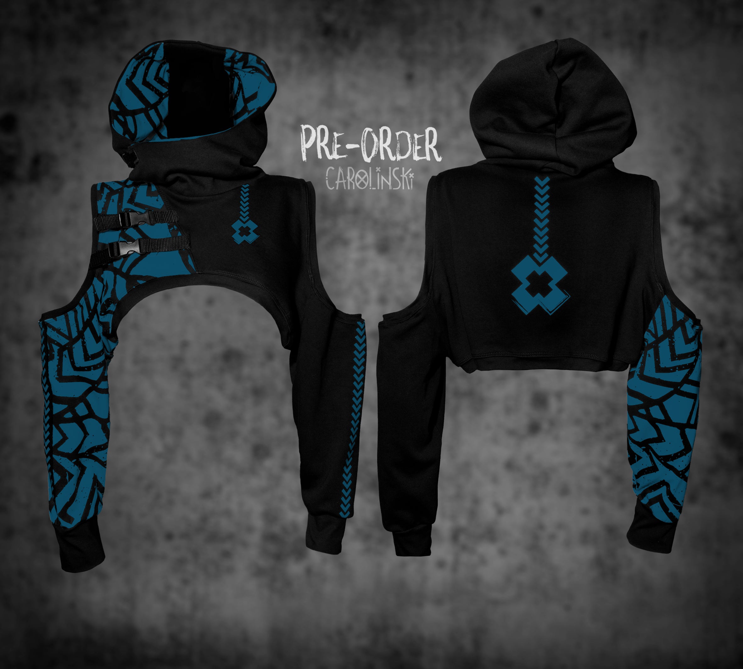 Crop Hoodie - Grunge