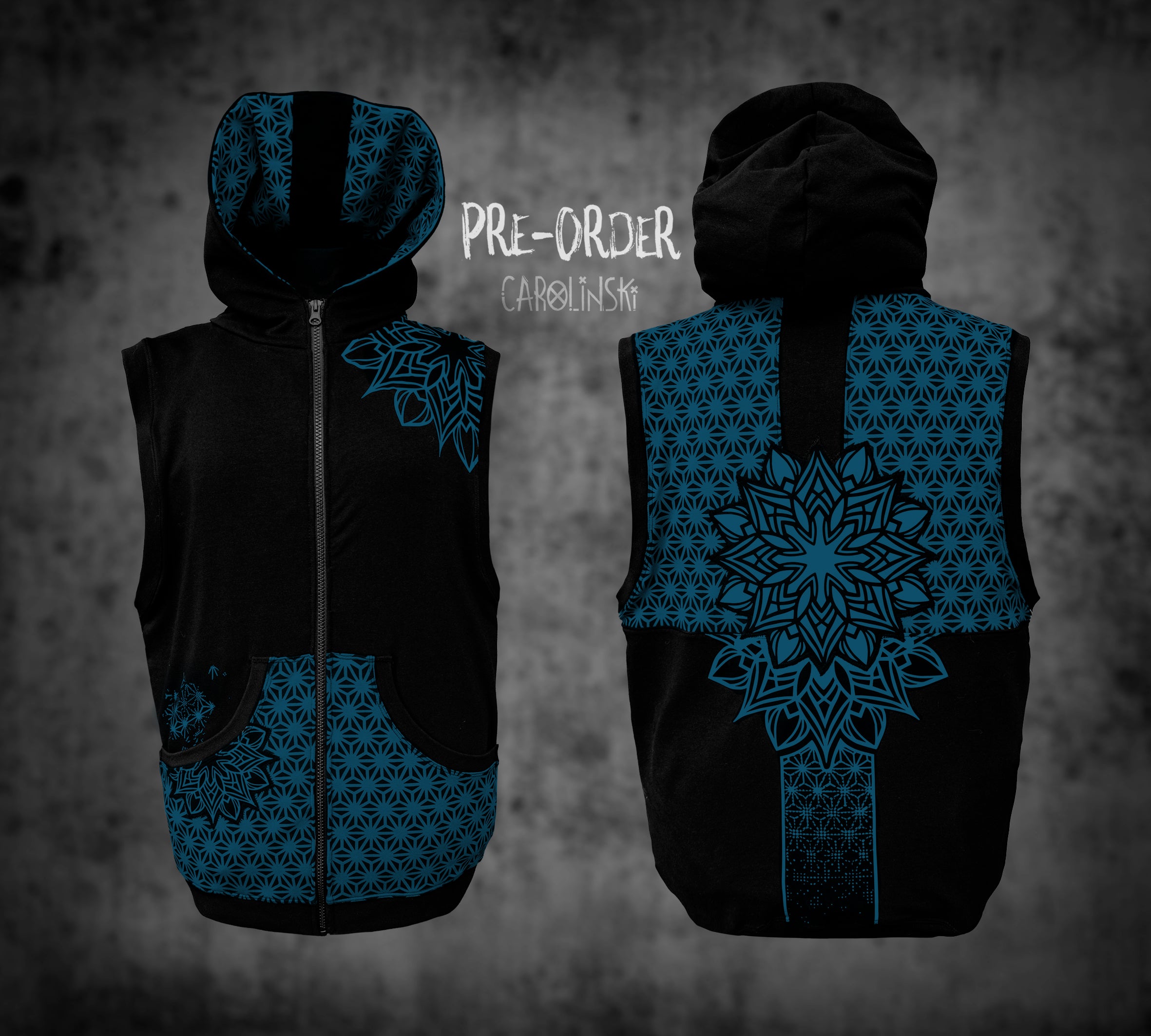Sleeveless Zip - Asanoha