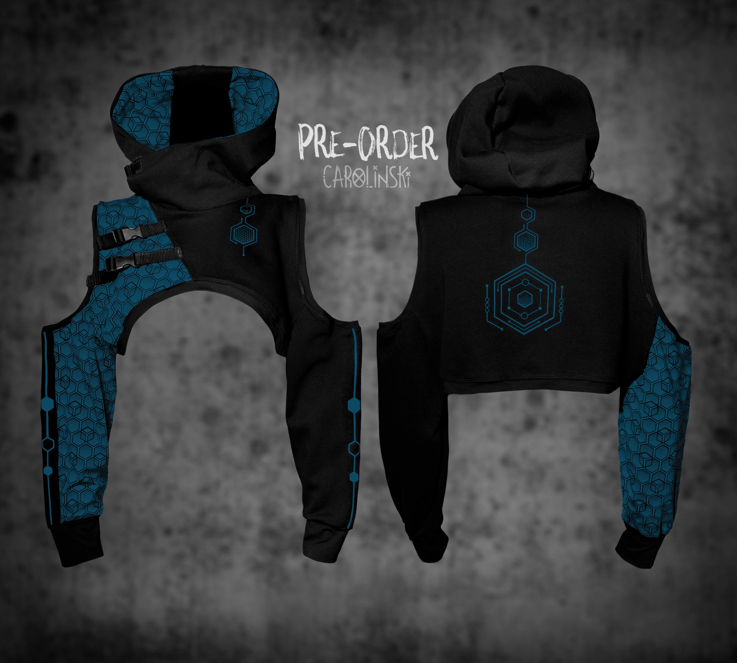Crop Hoodie - Hexagon