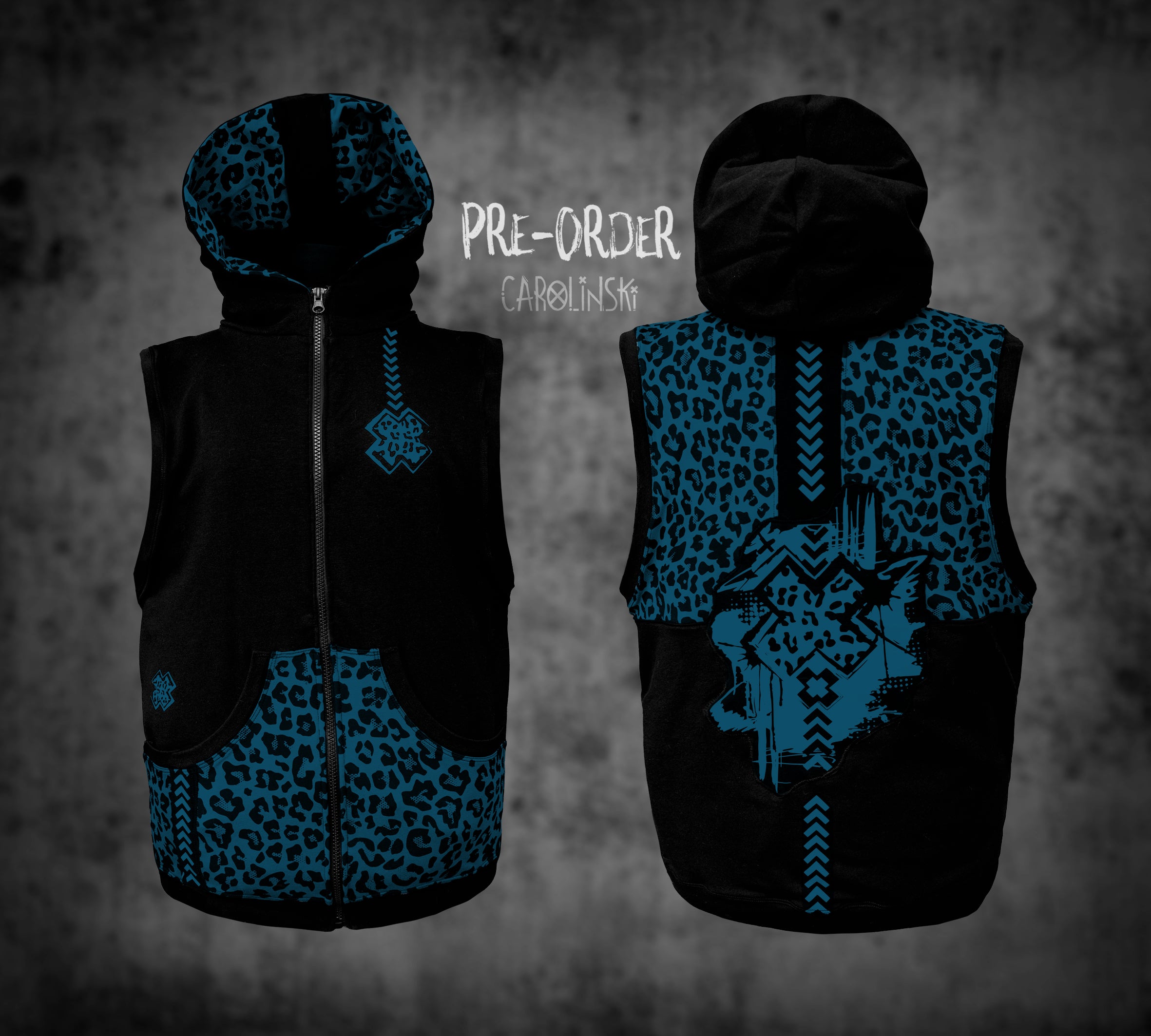 Sleeveless Zip - Leopard