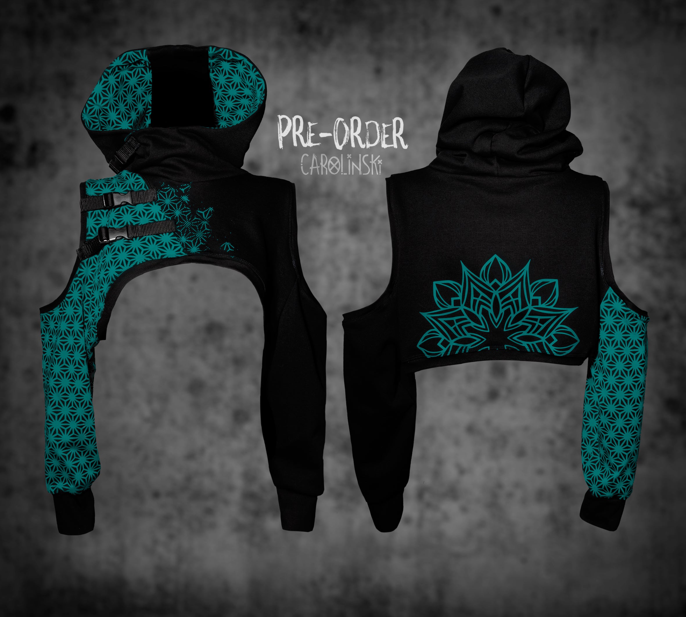 Crop Hoodie - Asanoha