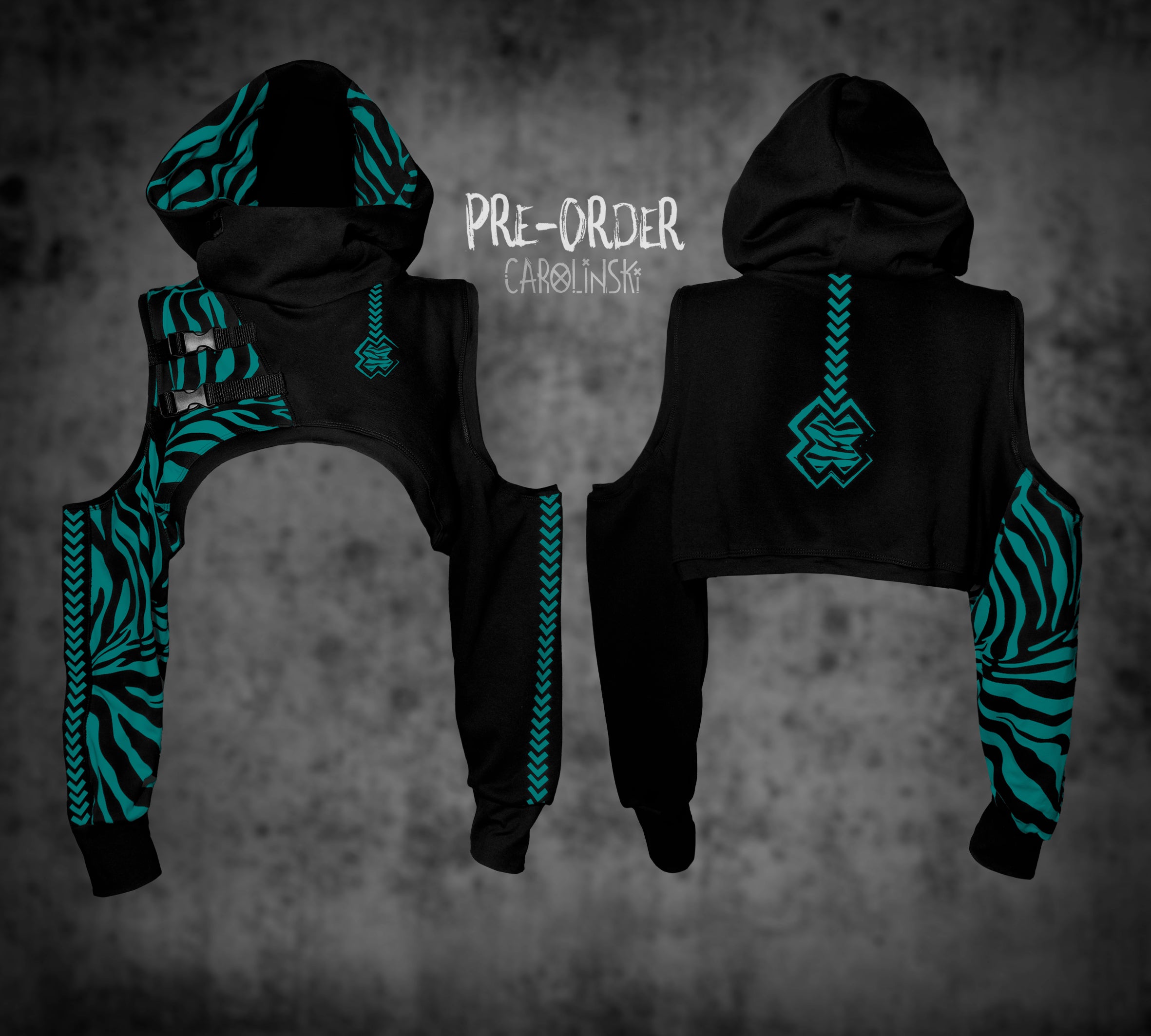 Crop Hoodie - Zebra