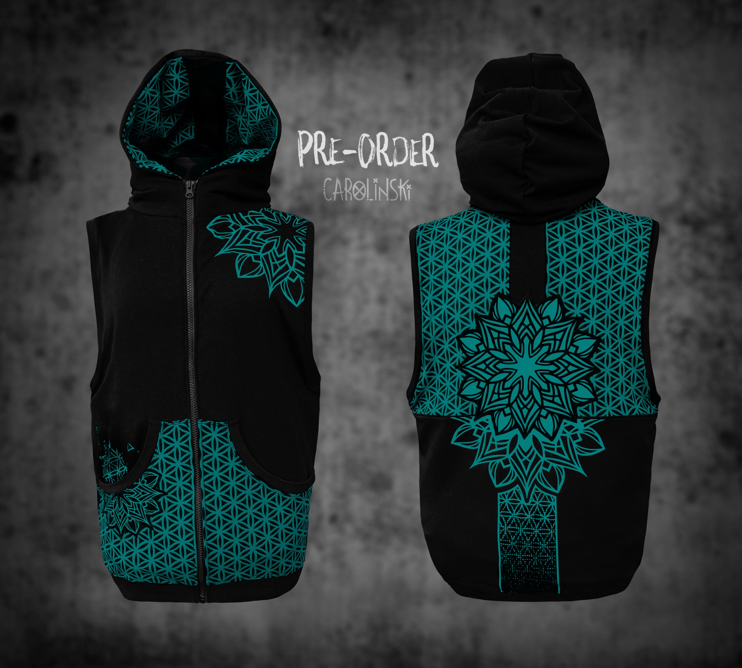 Sleeveless Zip - Flower of Life