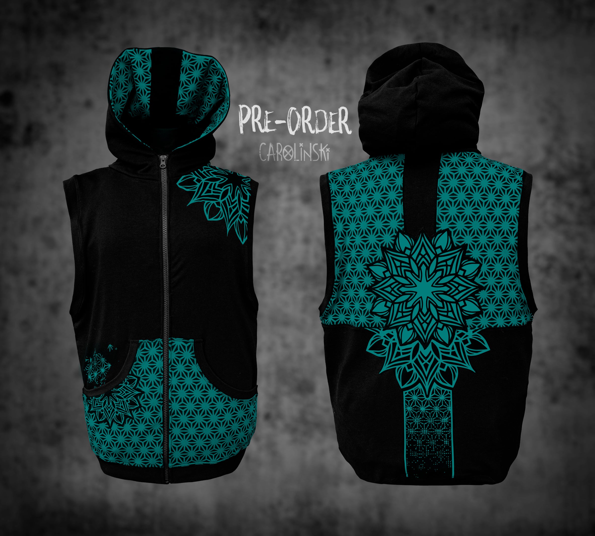 Sleeveless Zip - Asanoha