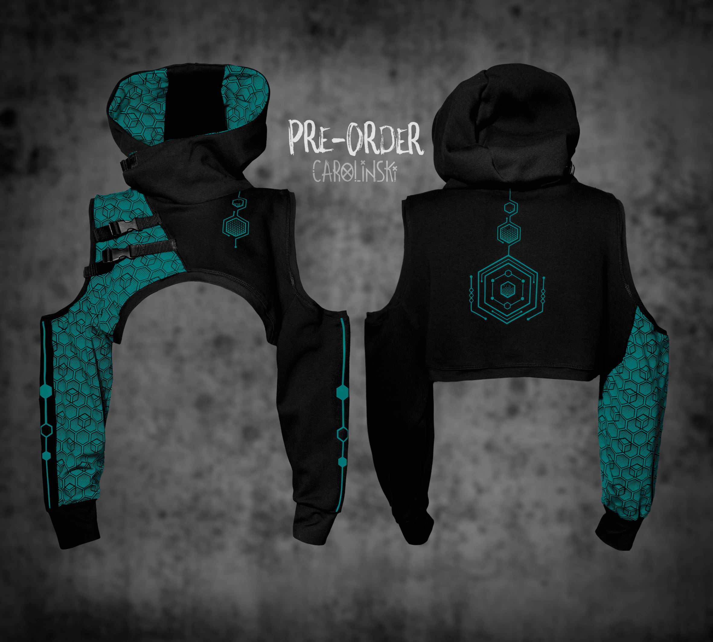 Crop Hoodie - Hexagon