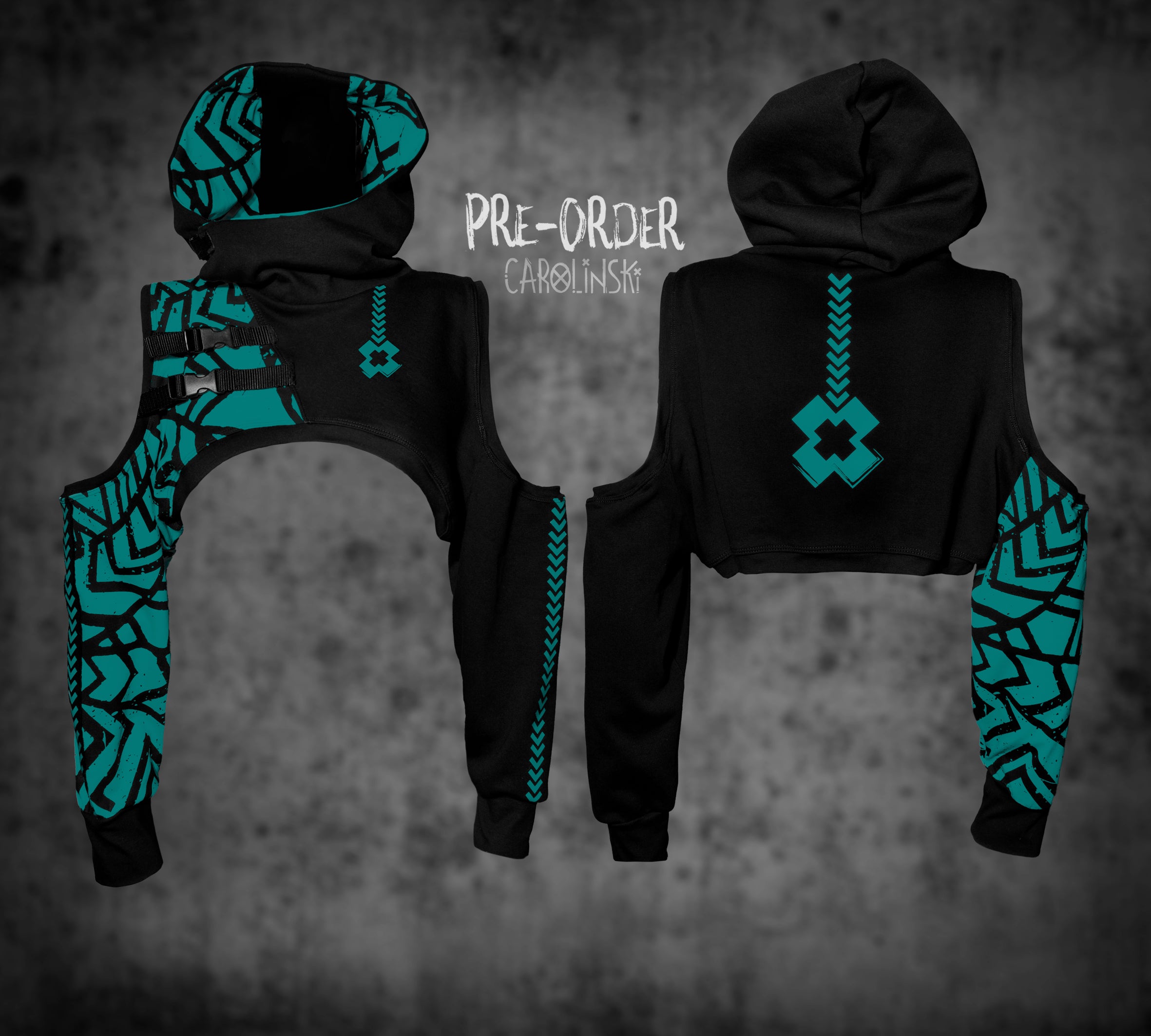 Crop Hoodie - Grunge