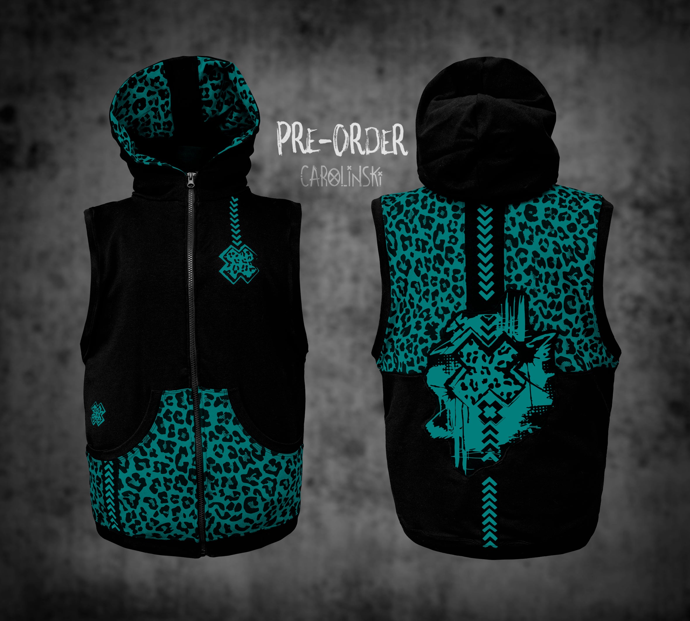 Sleeveless Zip - Leopard