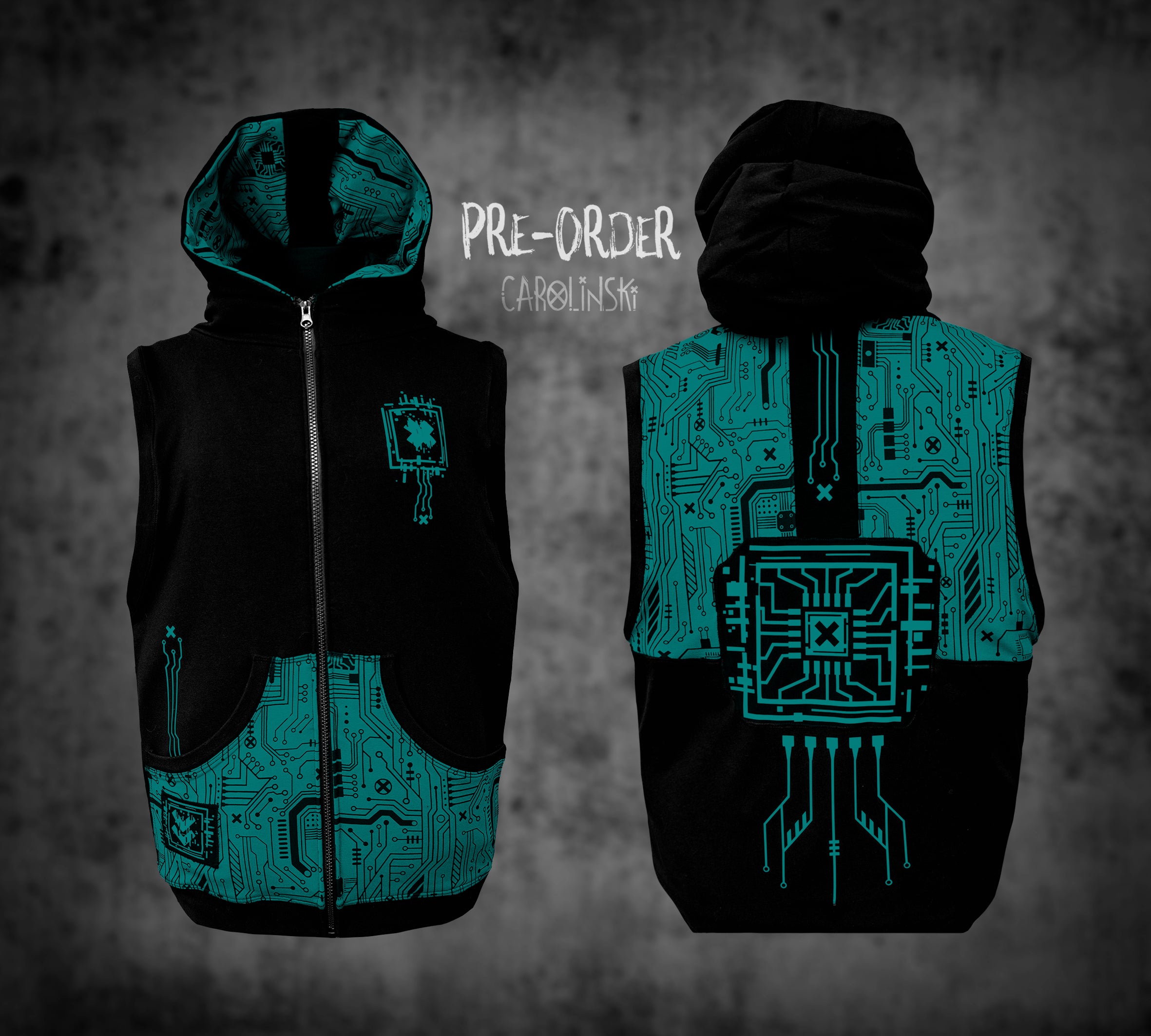 Sleeveless Zip - Circuitboard
