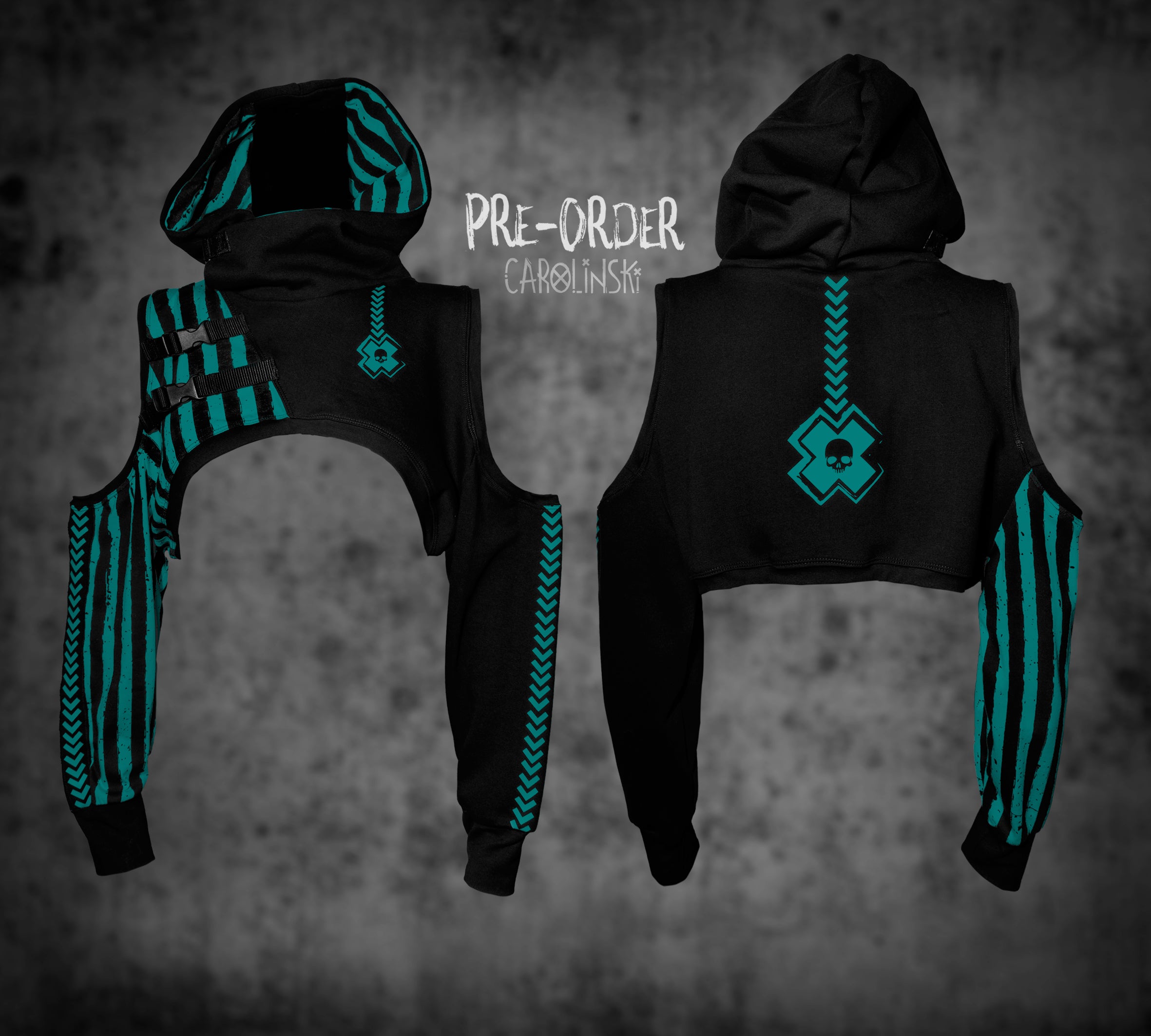 Crop Hoodie - Stripes