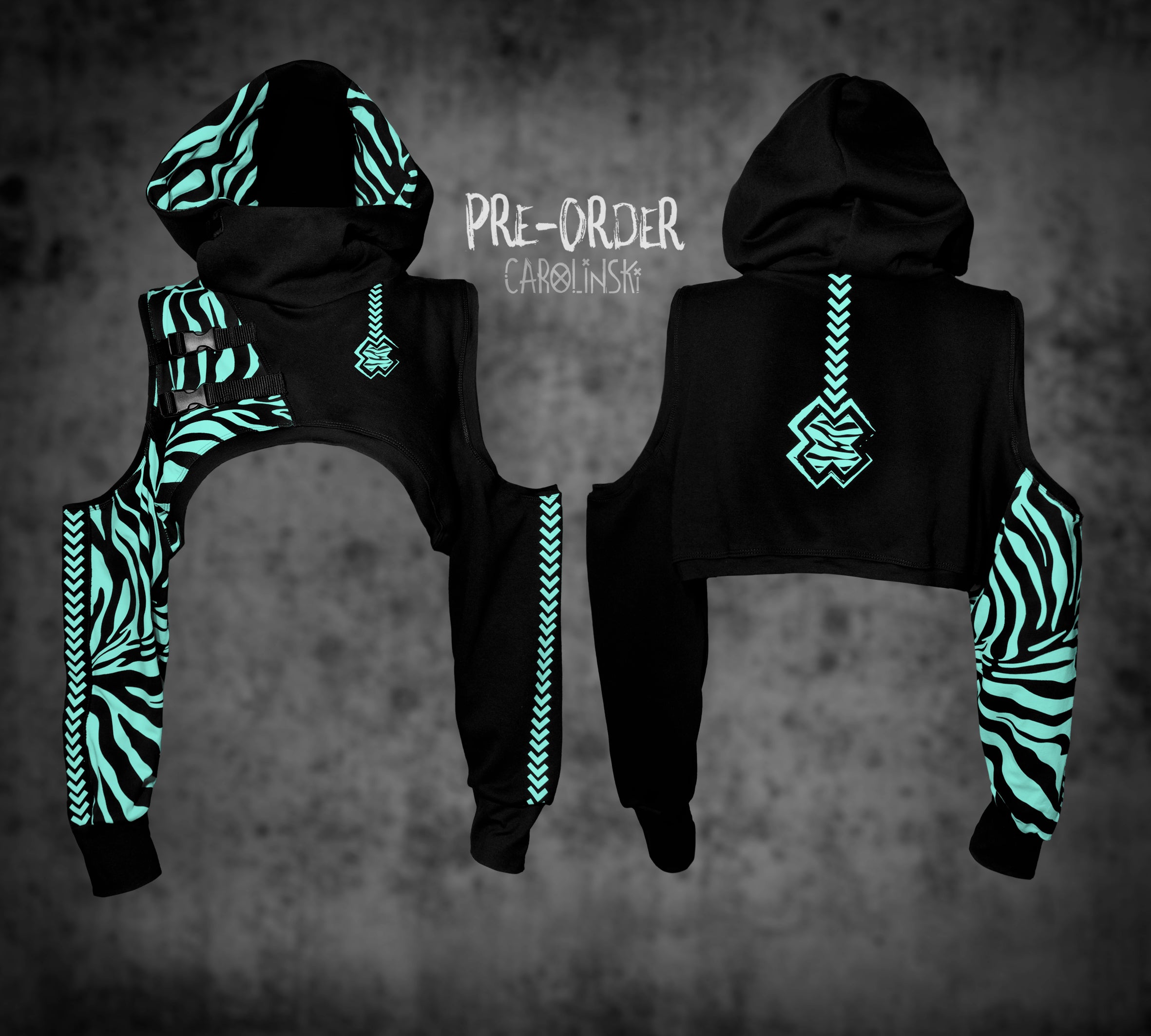 Crop Hoodie - Zebra