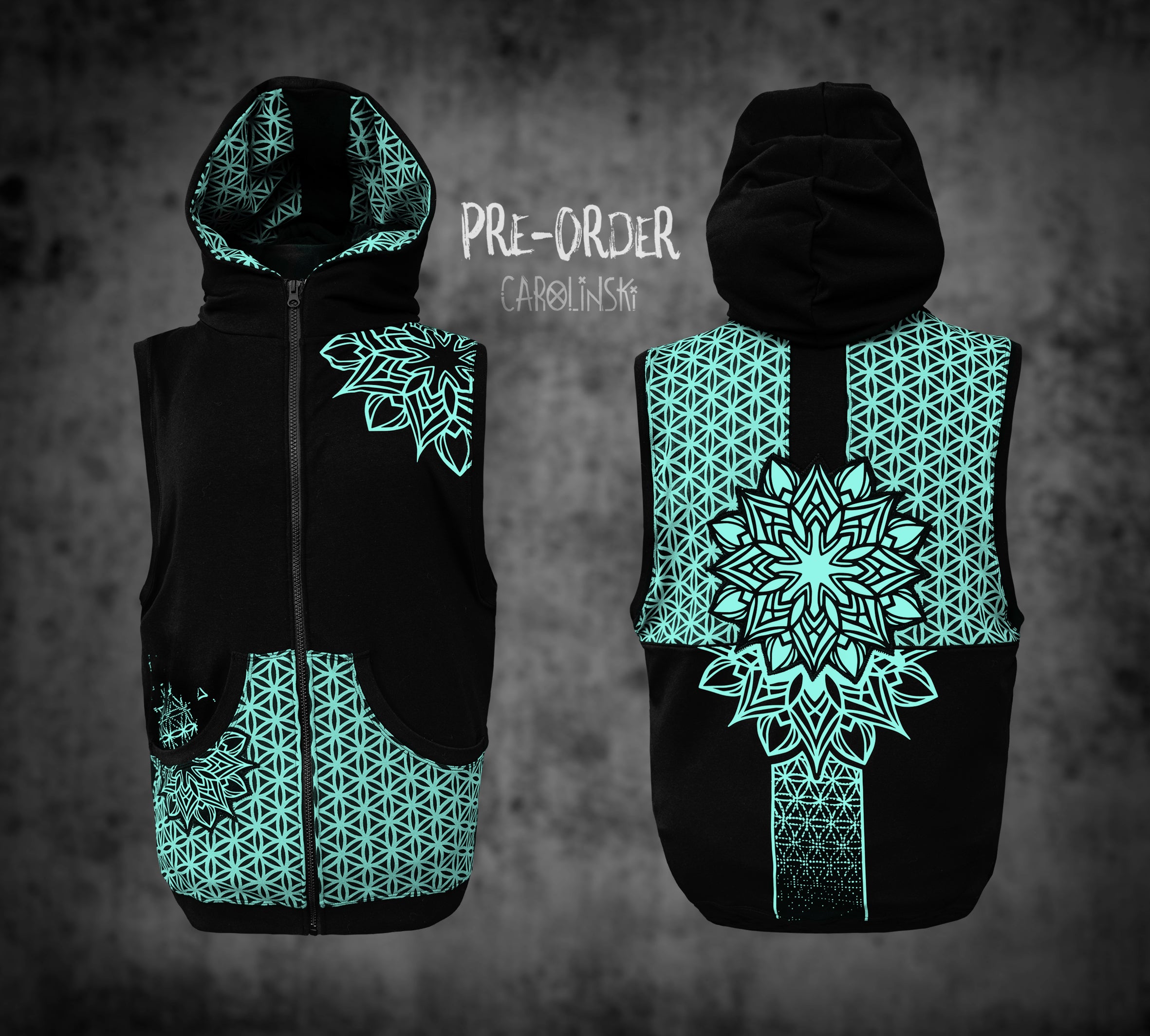 Sleeveless Zip - Flower of Life