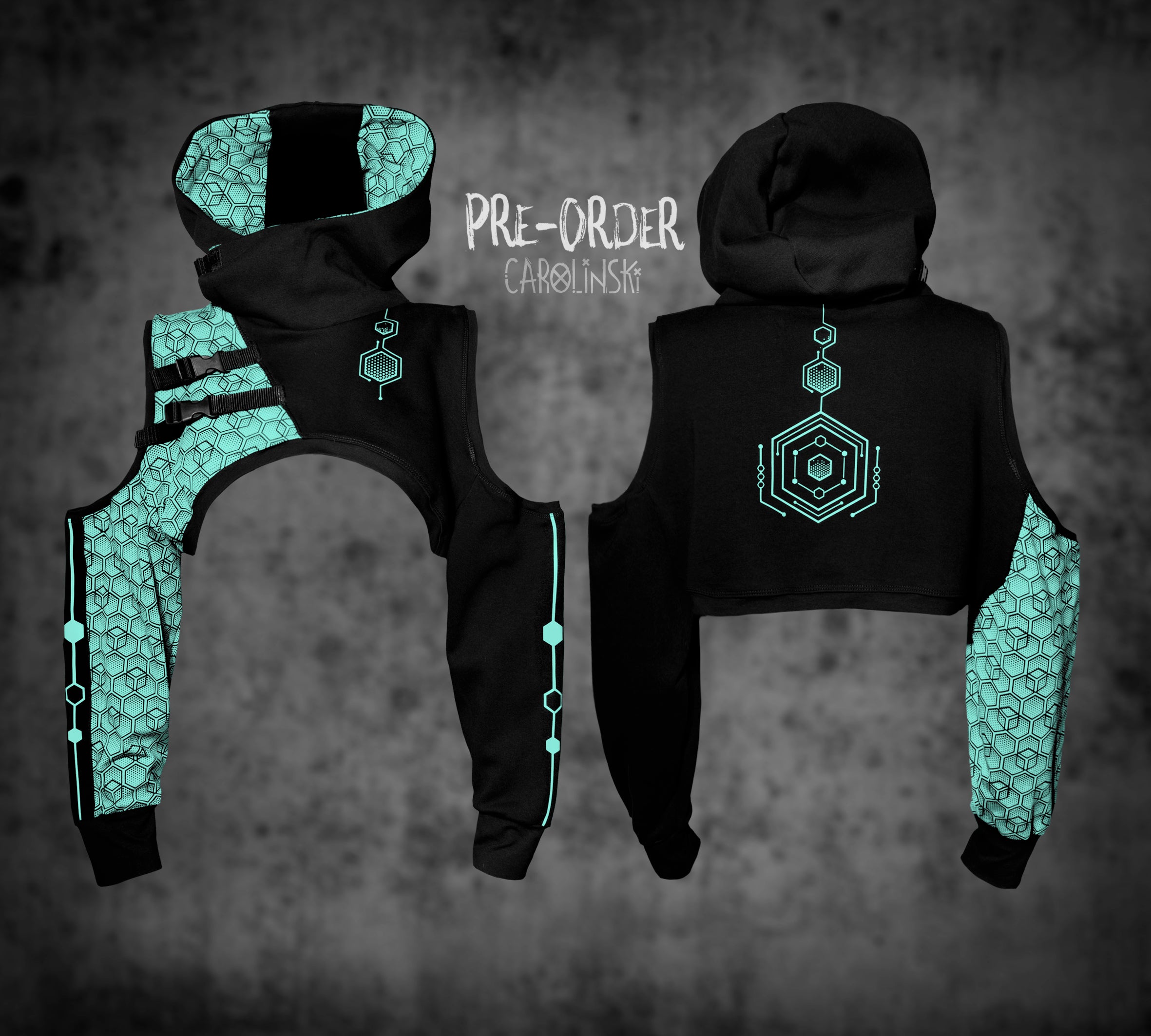 Crop Hoodie - Hexagon