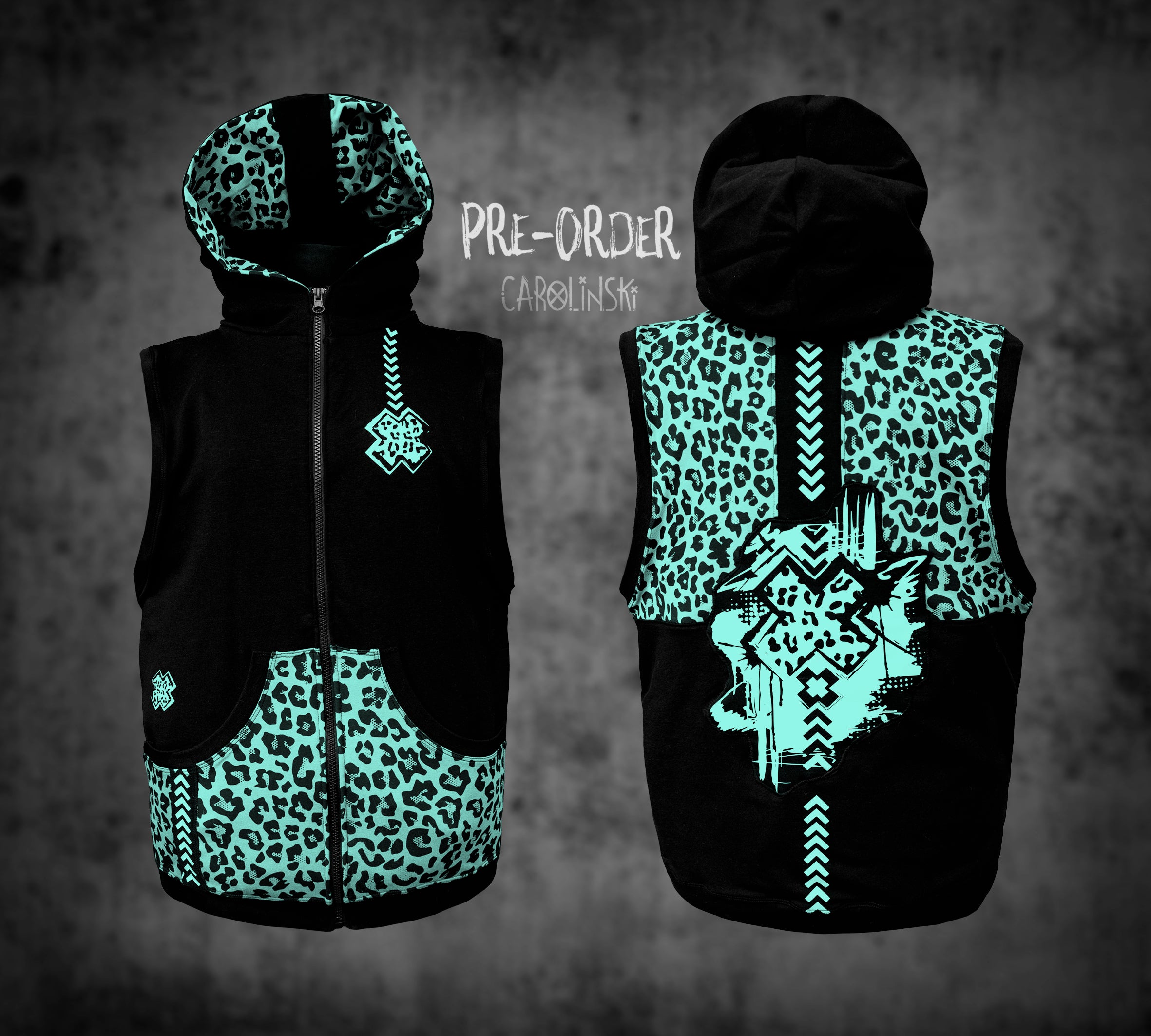 Sleeveless Zip - Leopard