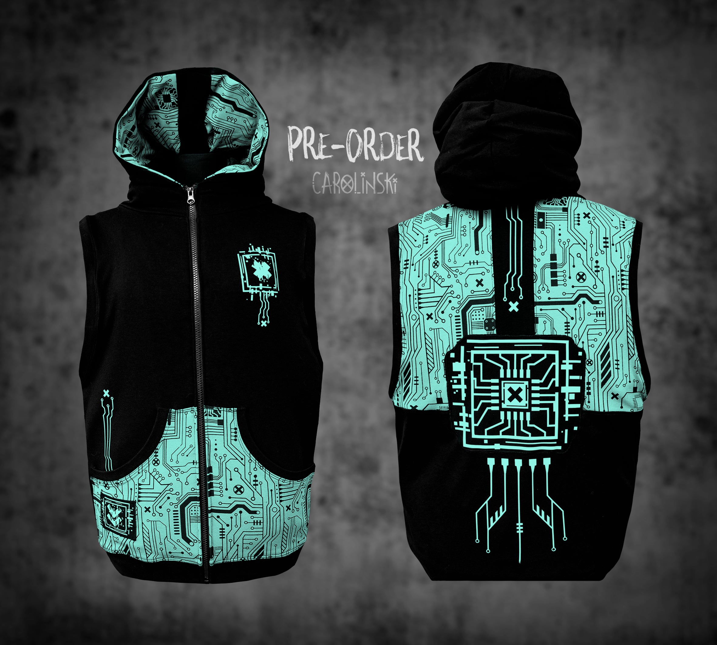 Sleeveless Zip - Circuitboard
