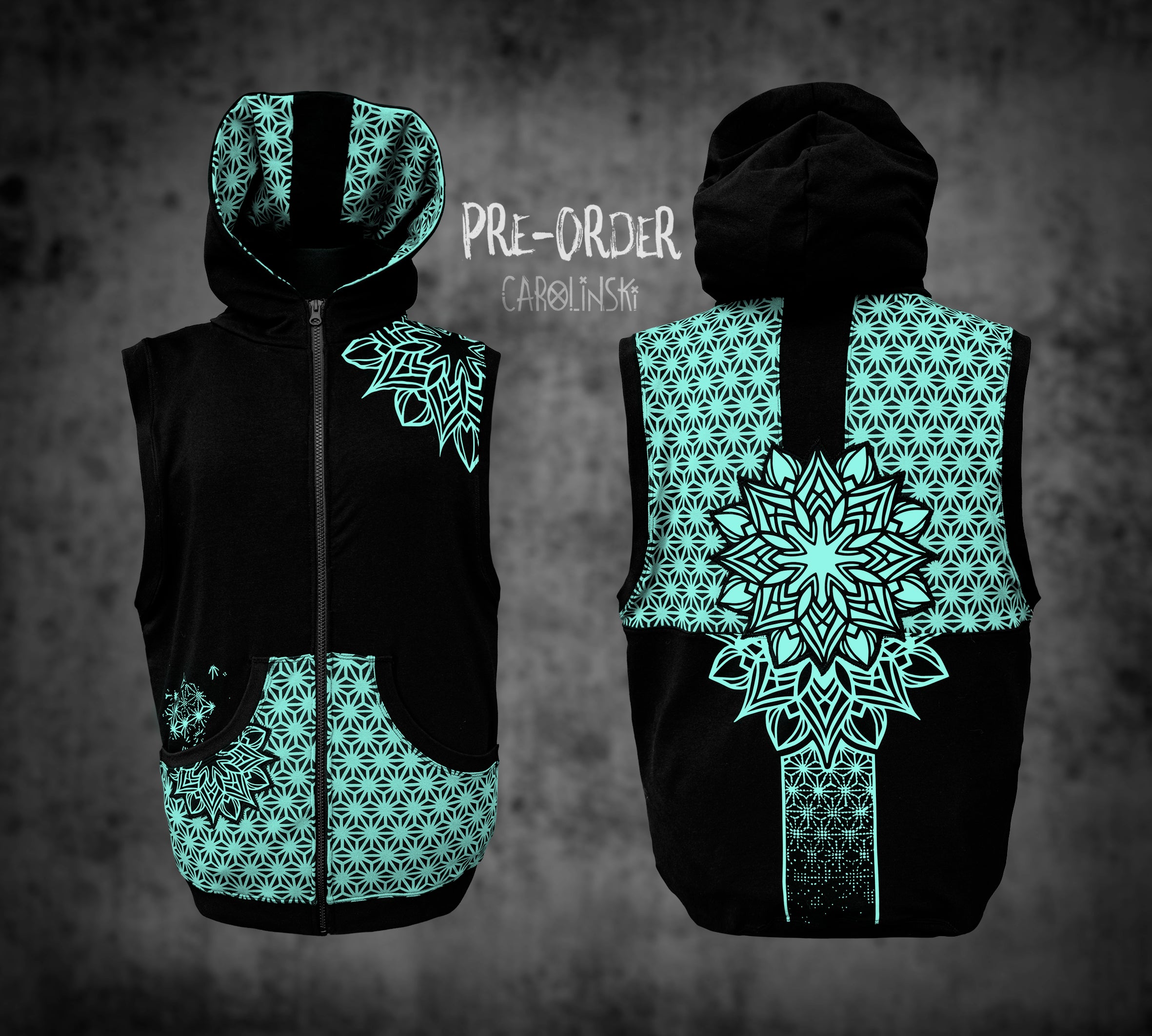 Sleeveless Zip - Asanoha