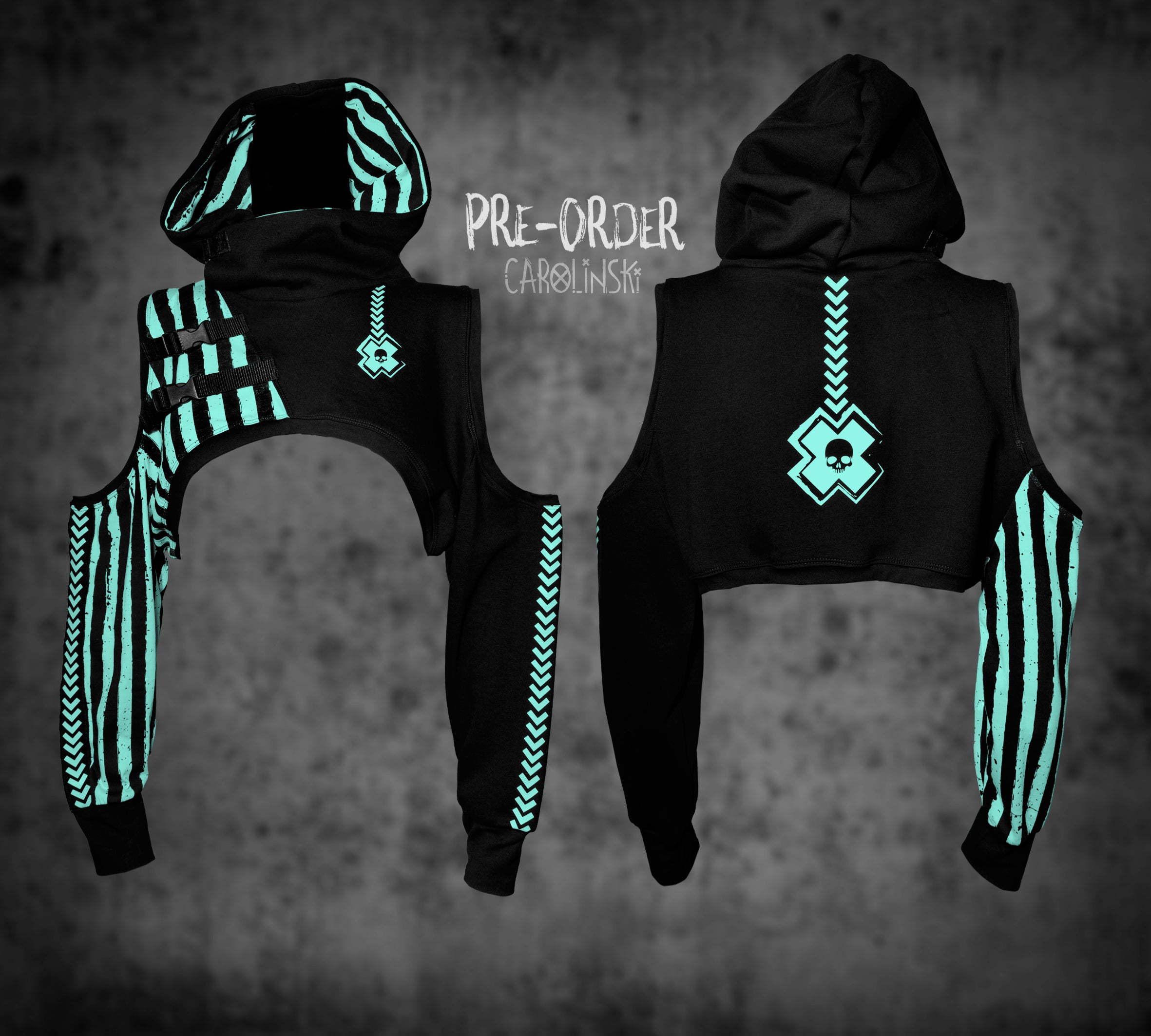 Crop Hoodie - Stripes
