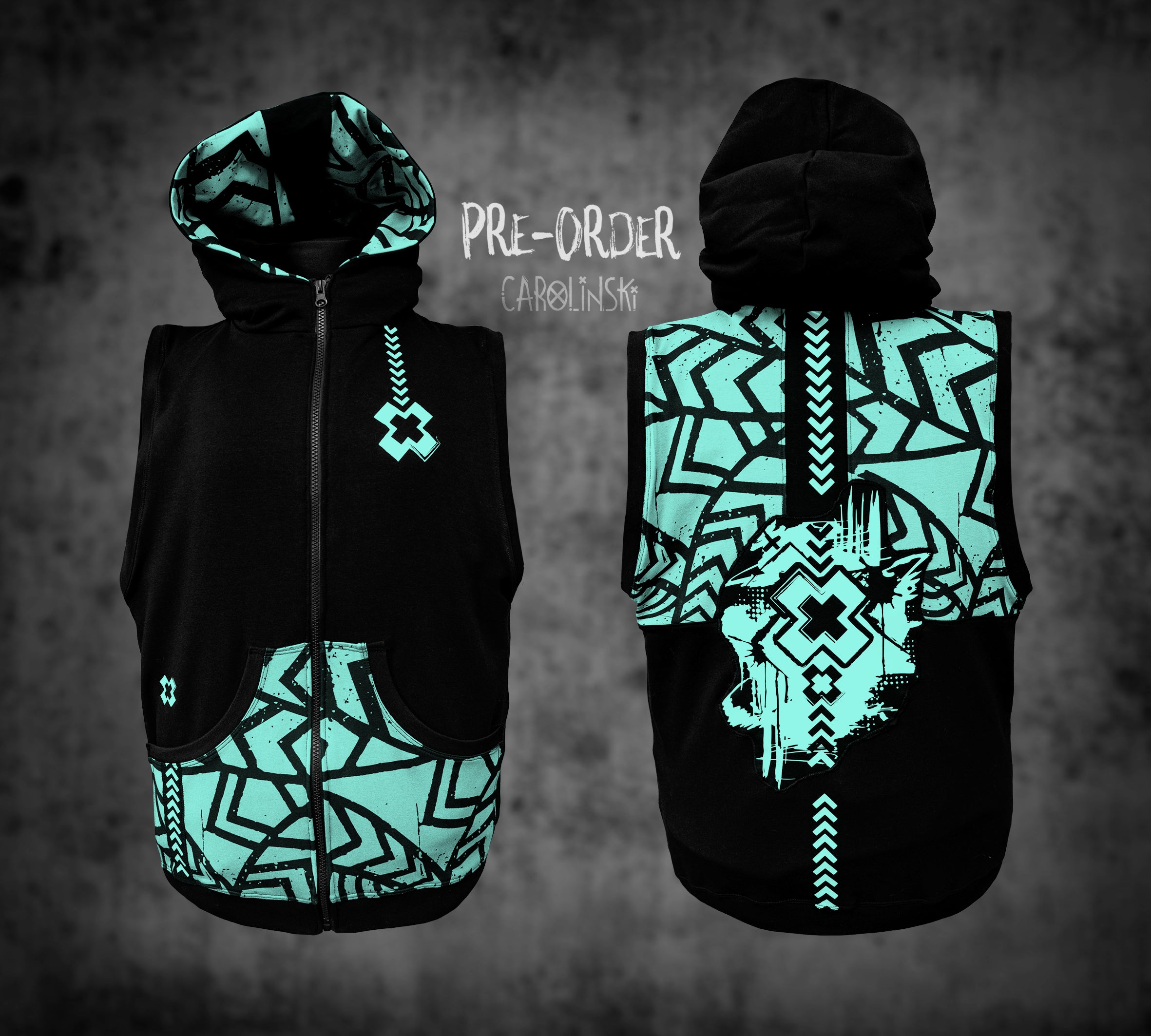 Sleeveless zip - Grunge