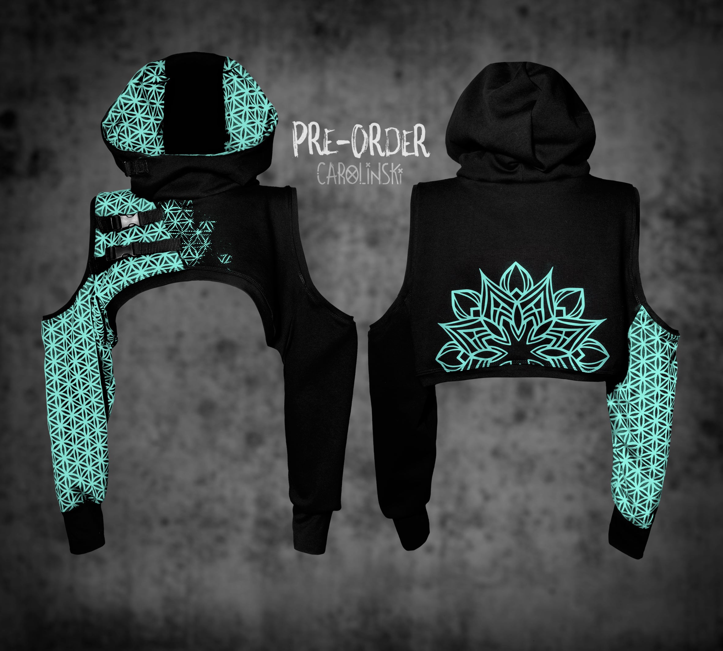 Crop Hoodie - Flower of Life