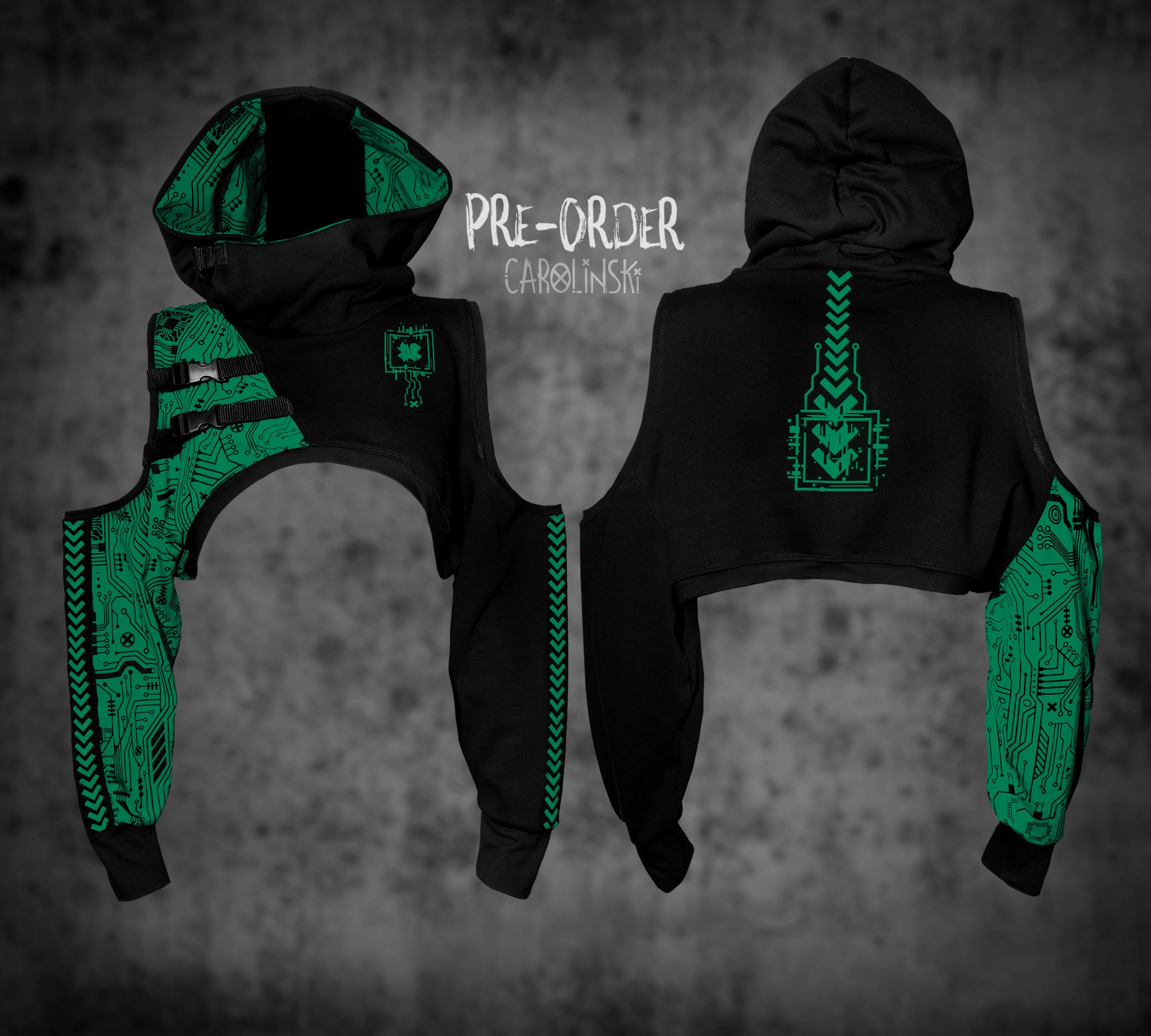Crop Hoodie - Circuitboard