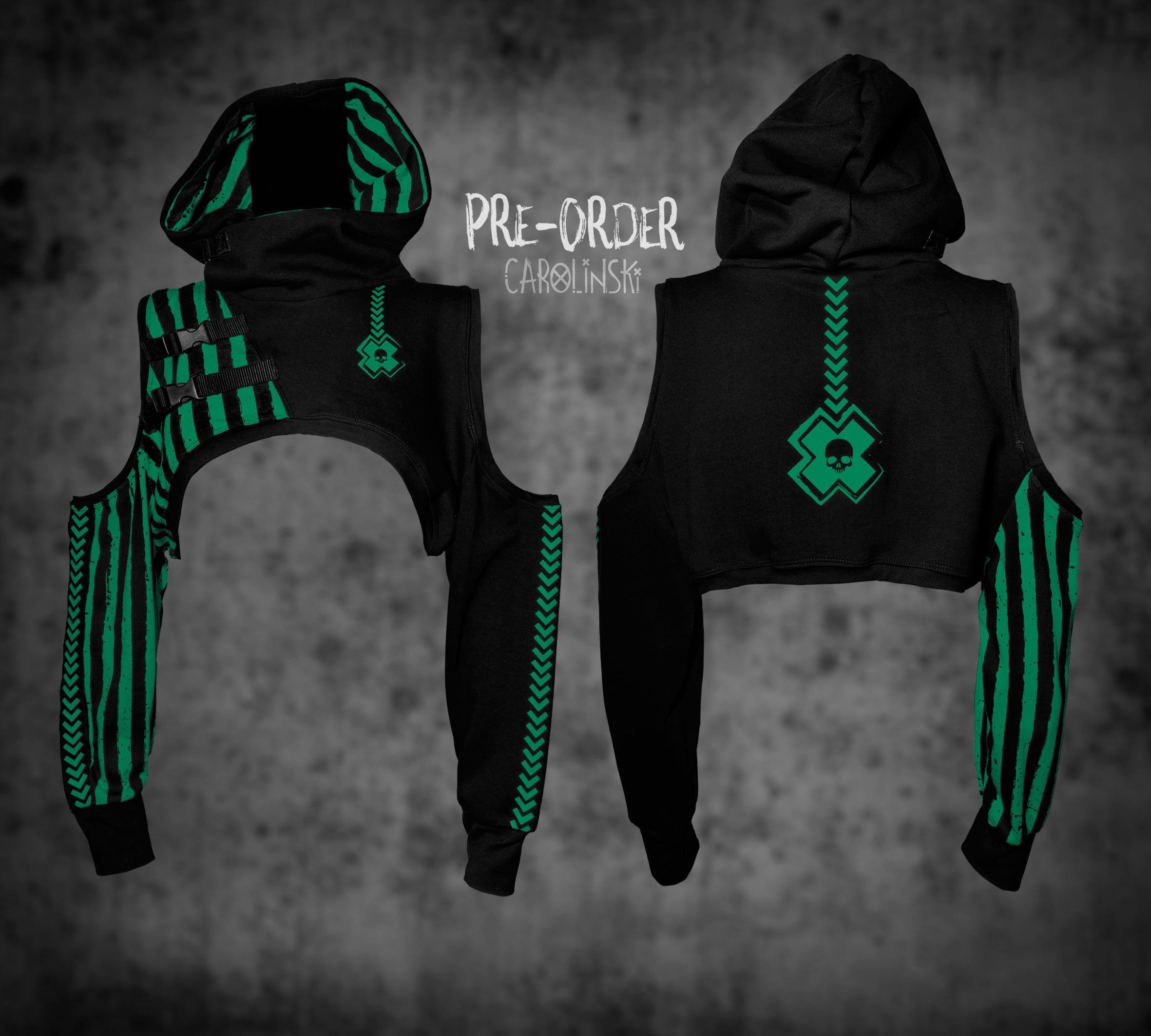 Crop Hoodie - Stripes
