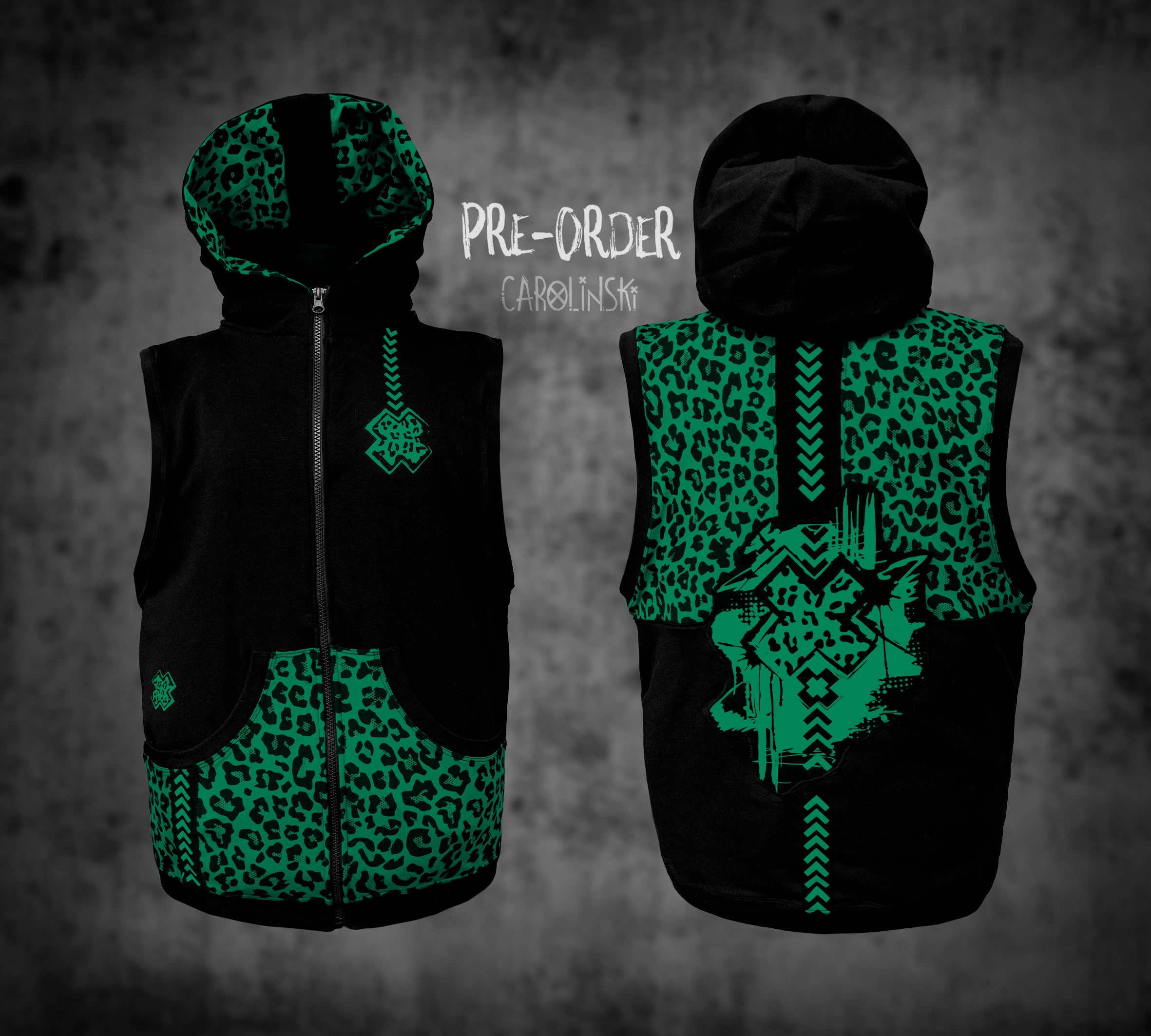 Sleeveless Zip - Leopard