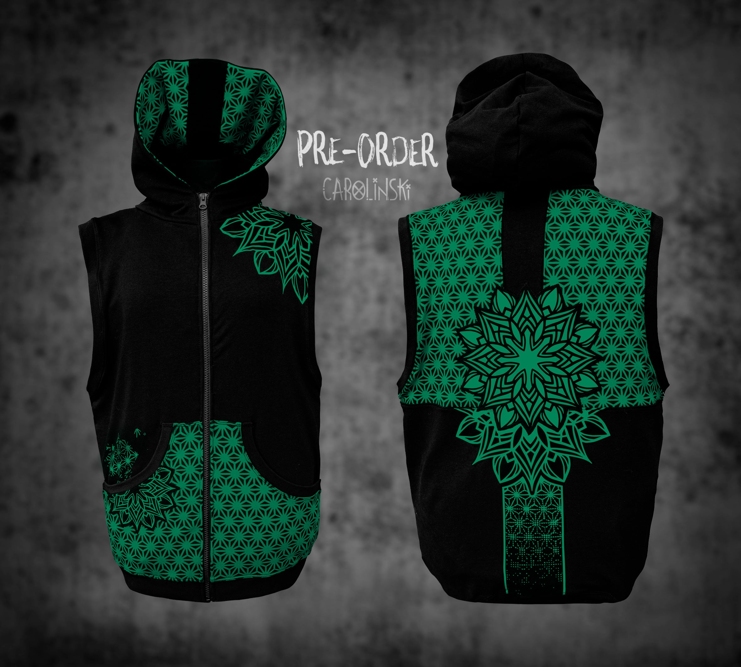 Sleeveless Zip - Asanoha