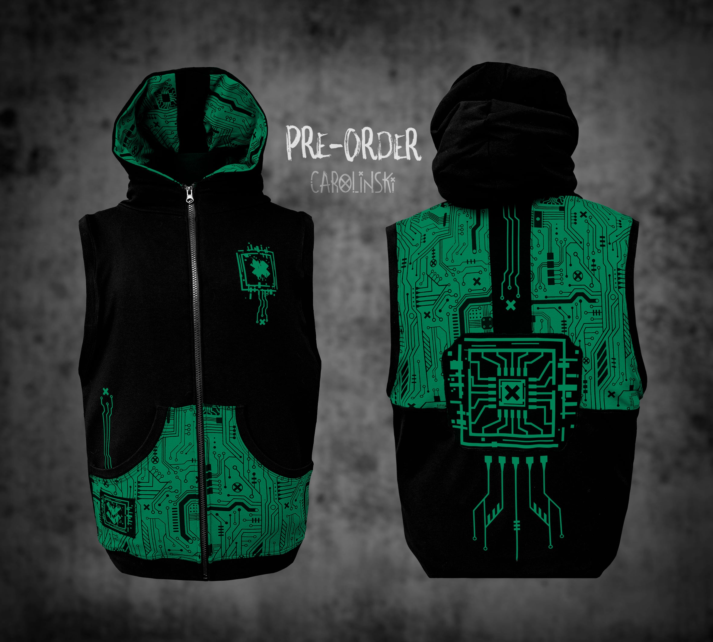 Sleeveless Zip - Circuitboard