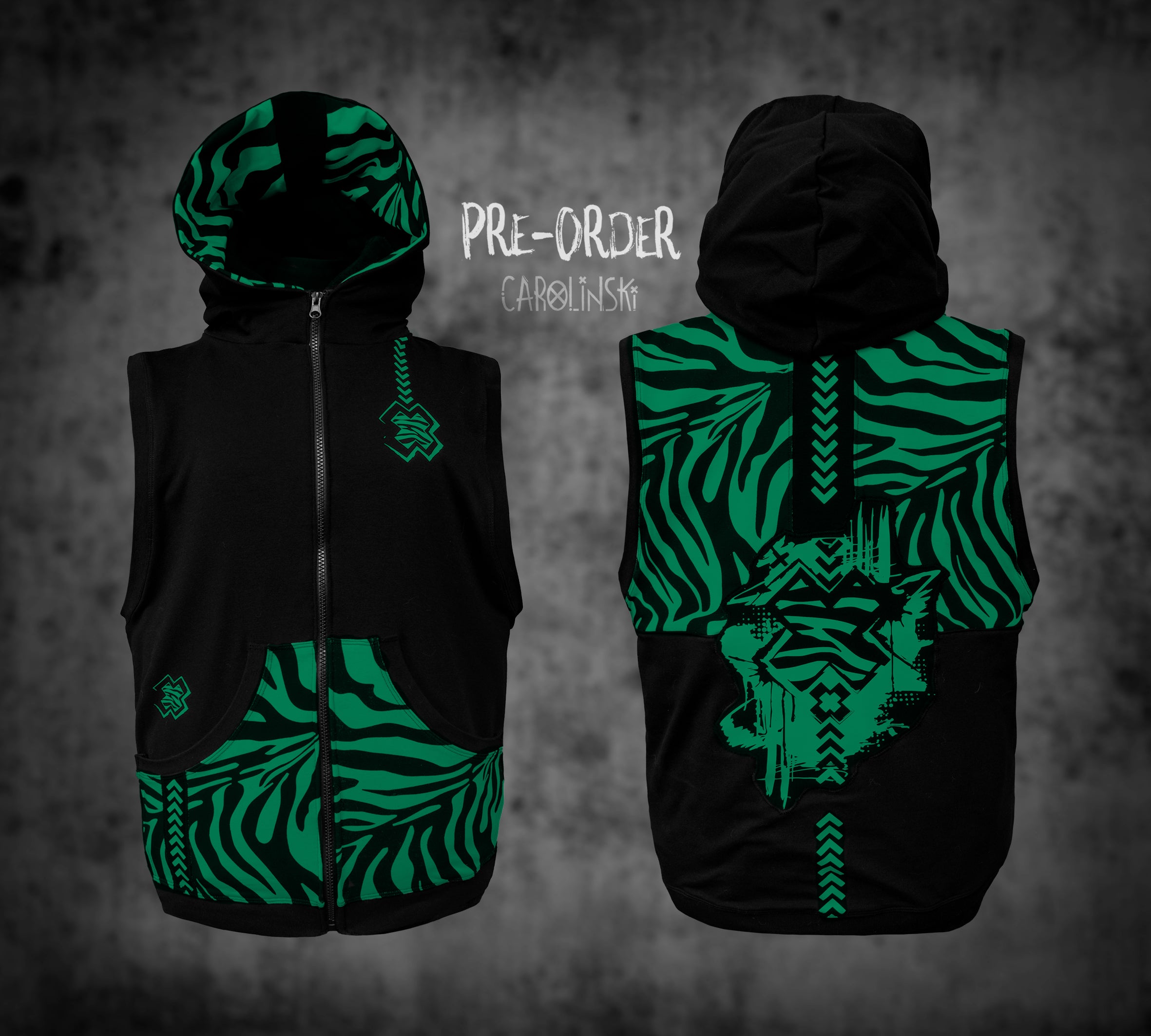 Sleeveless Zip - Zebra