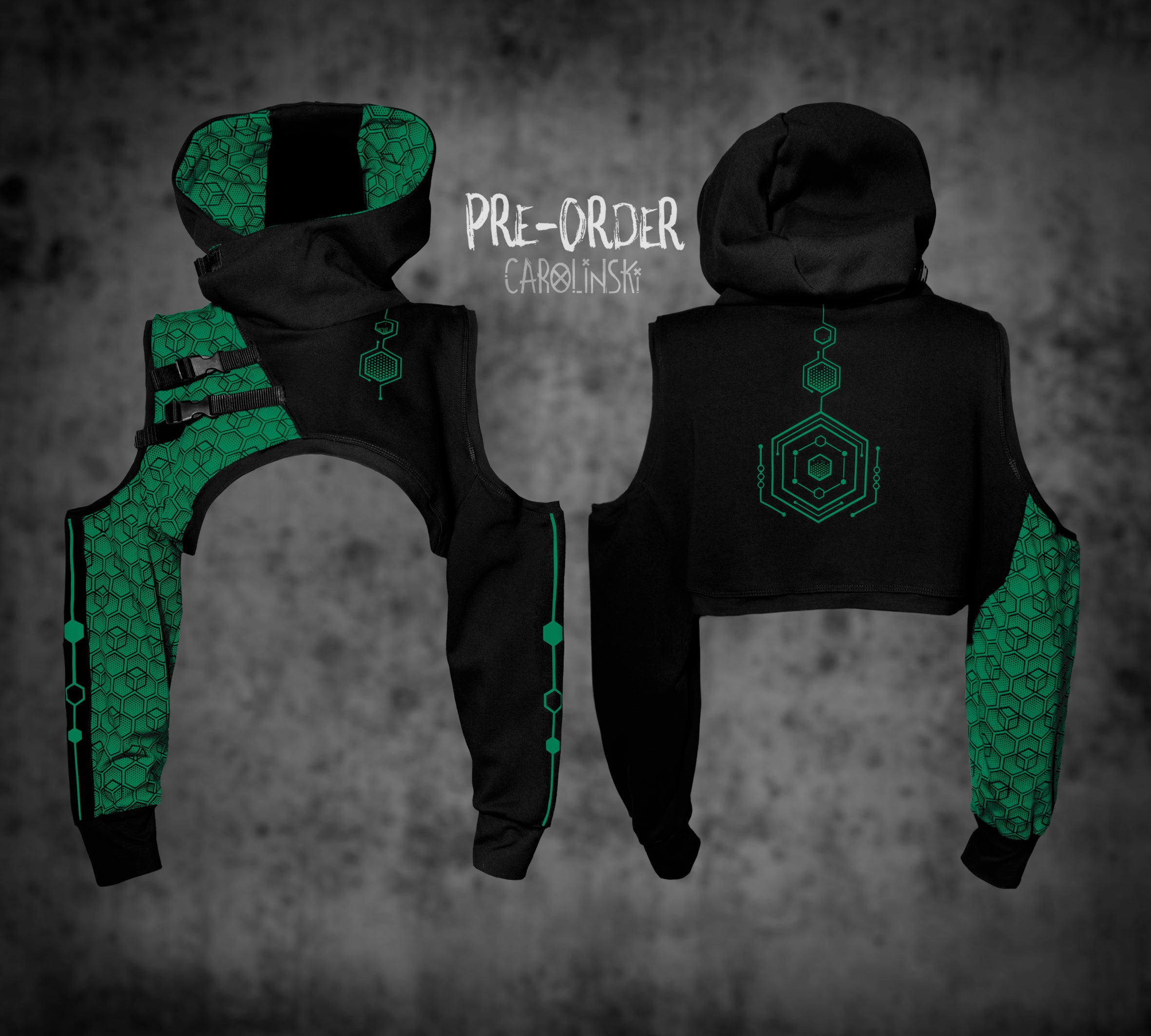 Crop Hoodie - Hexagon