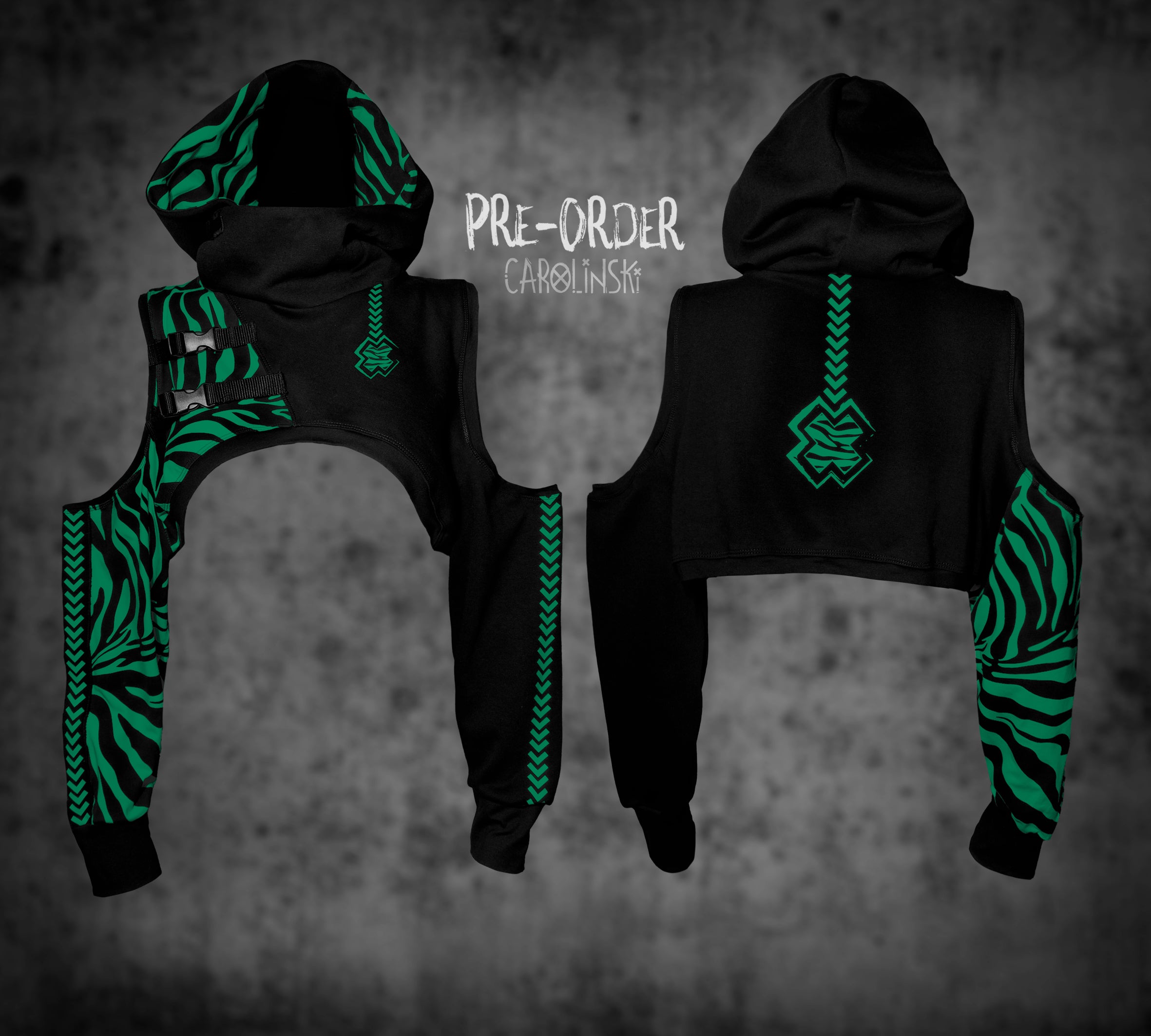 Crop Hoodie - Zebra