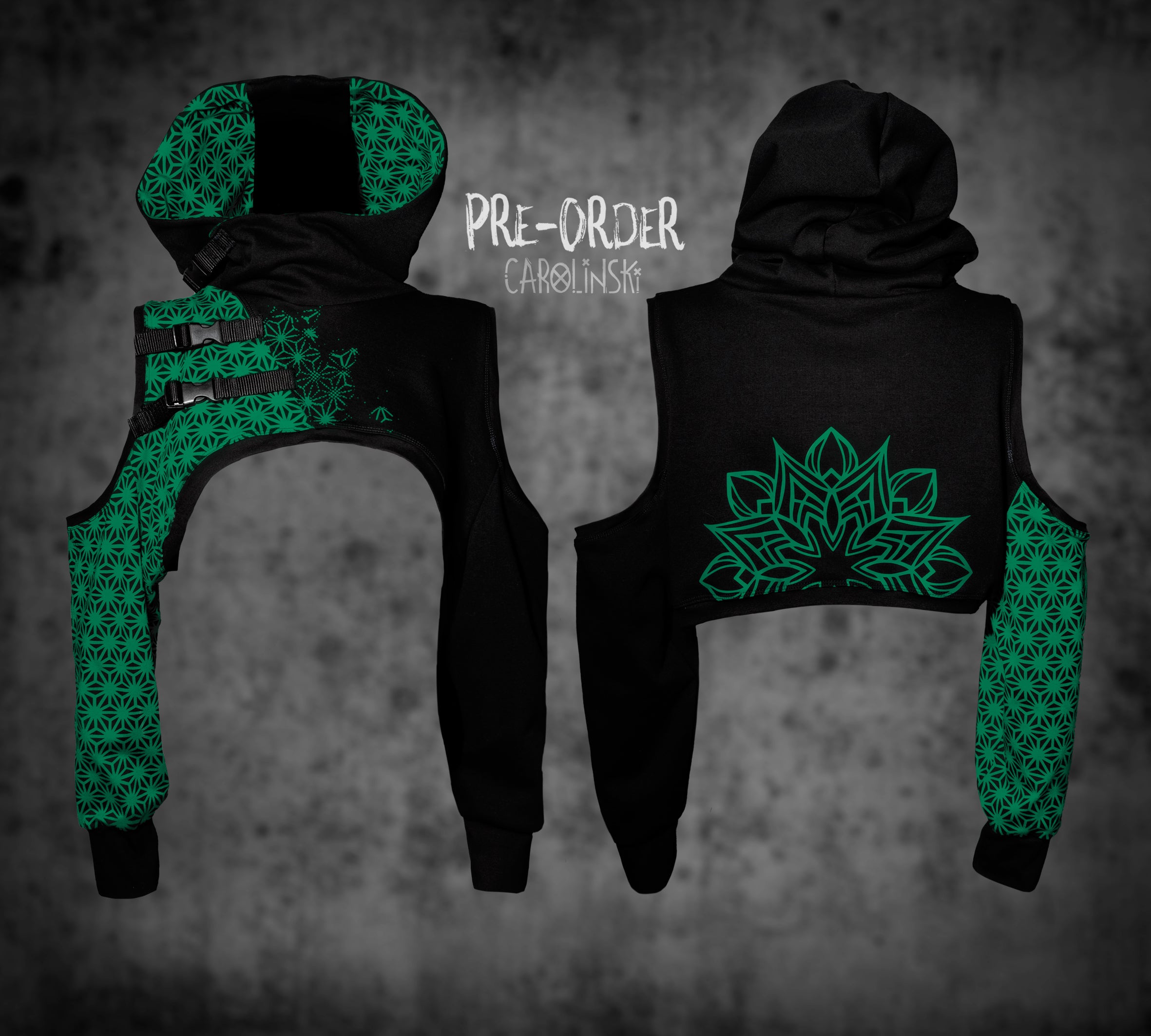 Crop Hoodie - Asanoha