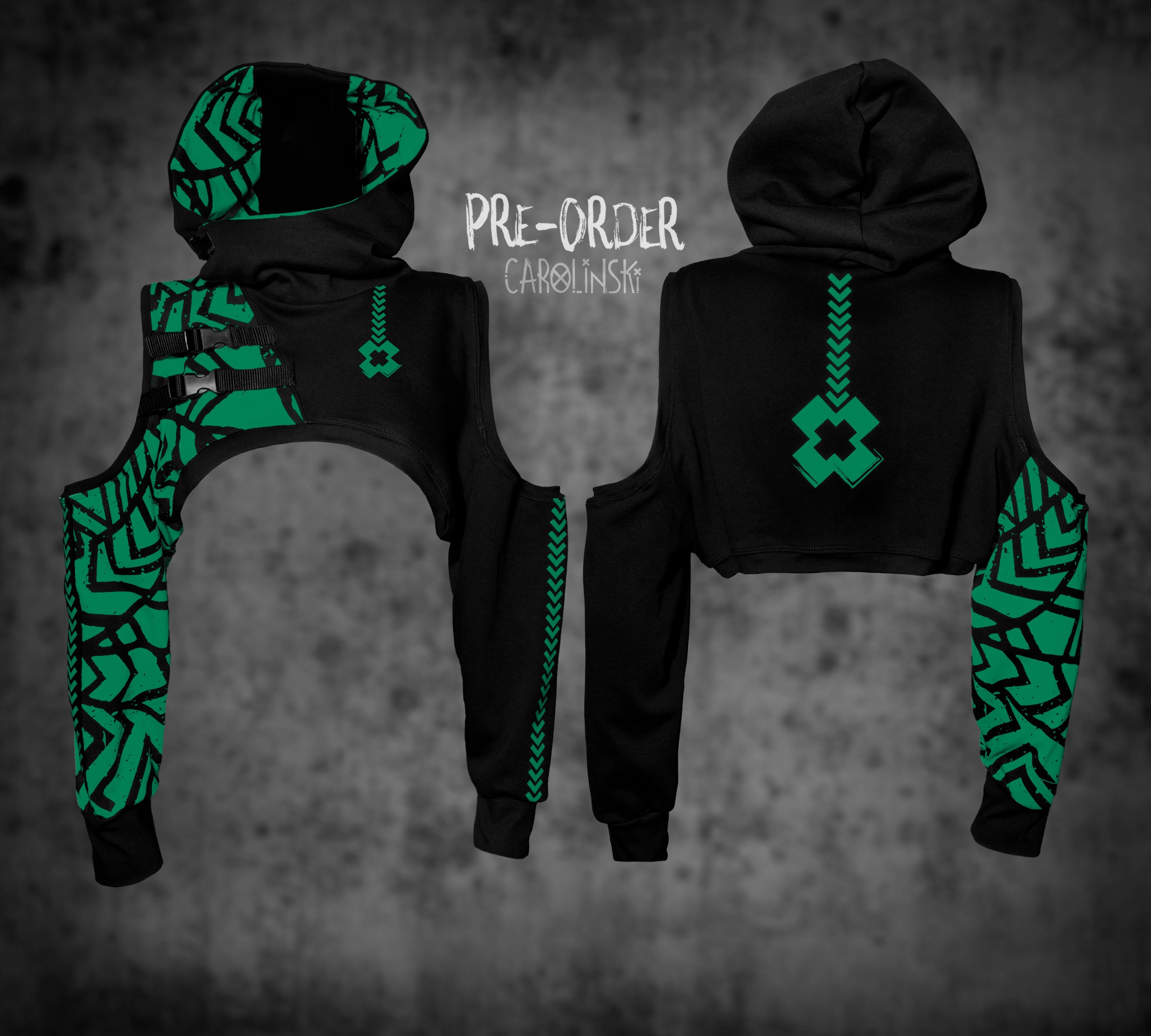 Crop Hoodie - Grunge