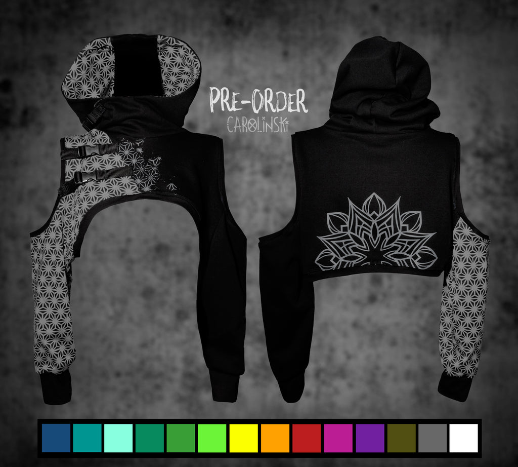 Crop Hoodie - Asanoha