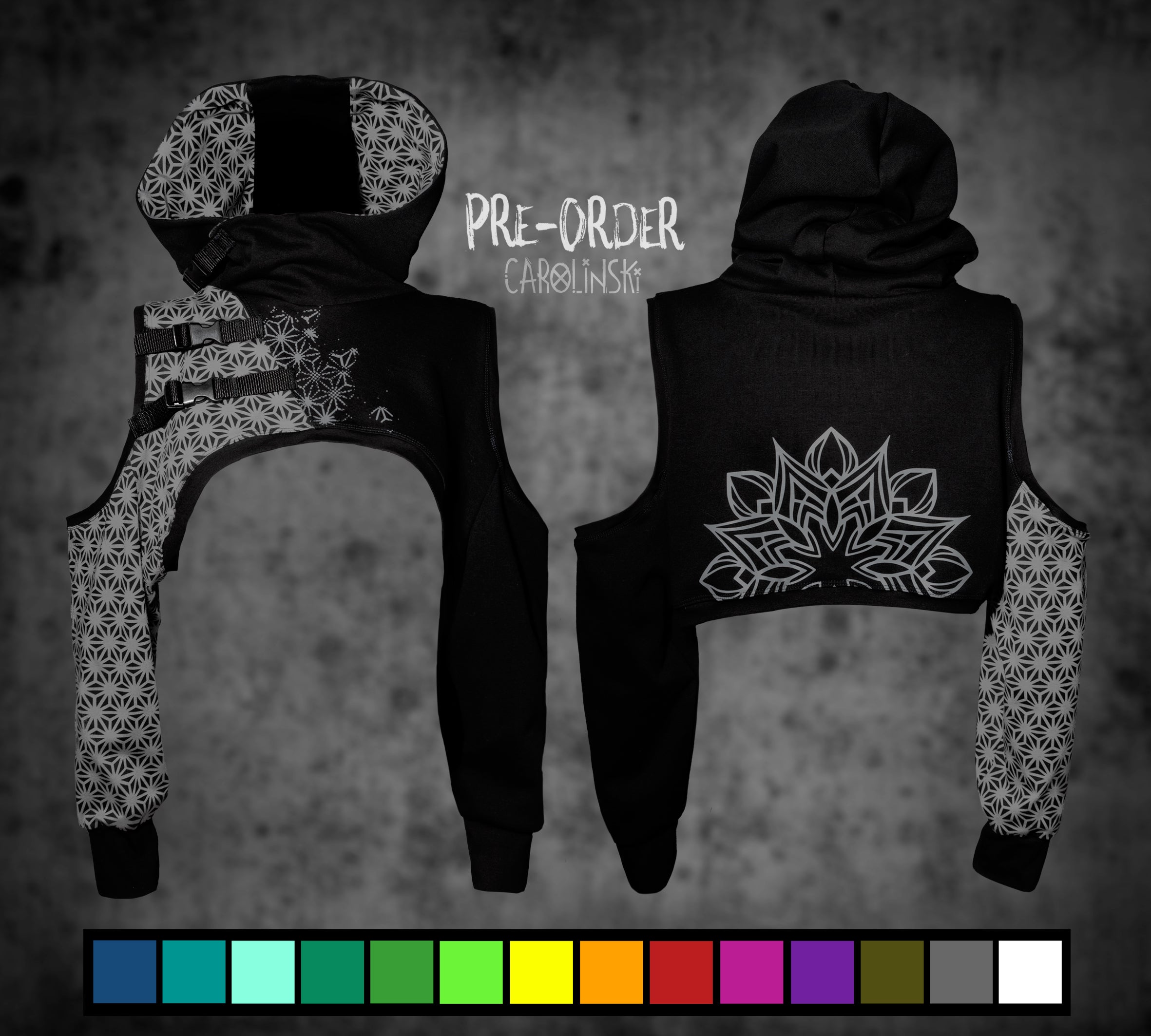 Crop Hoodie - Asanoha