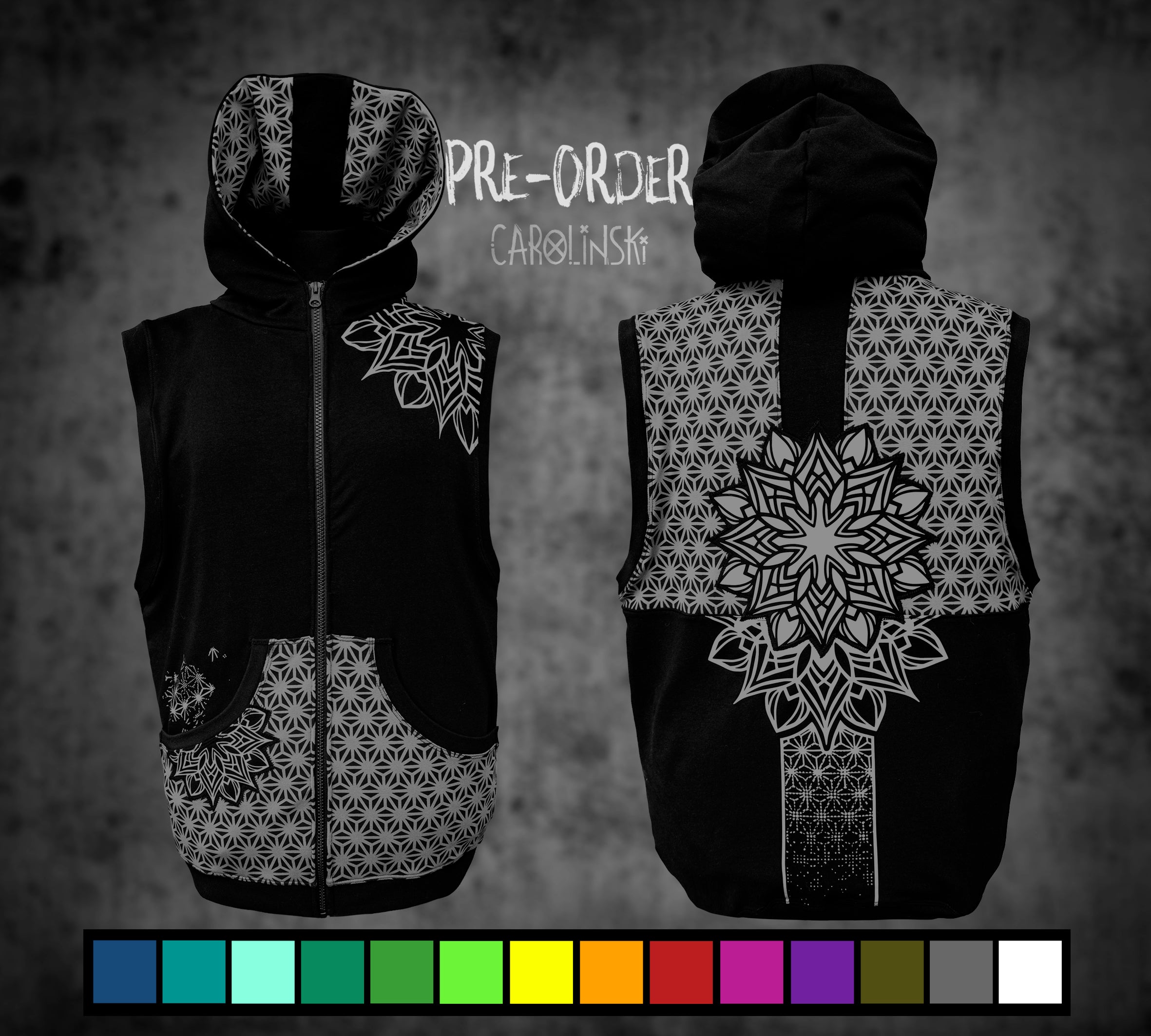 Sleeveless Zip - Asanoha