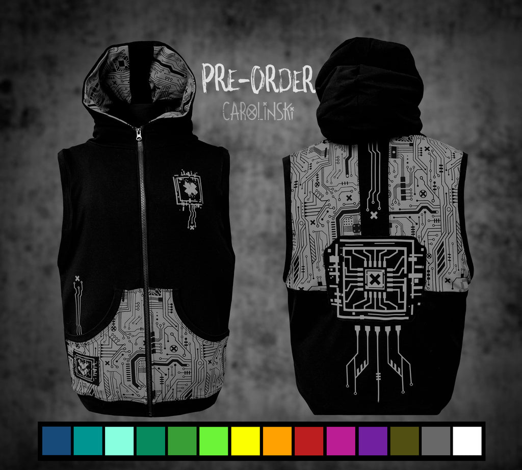 Sleeveless Zip - Circuitboard