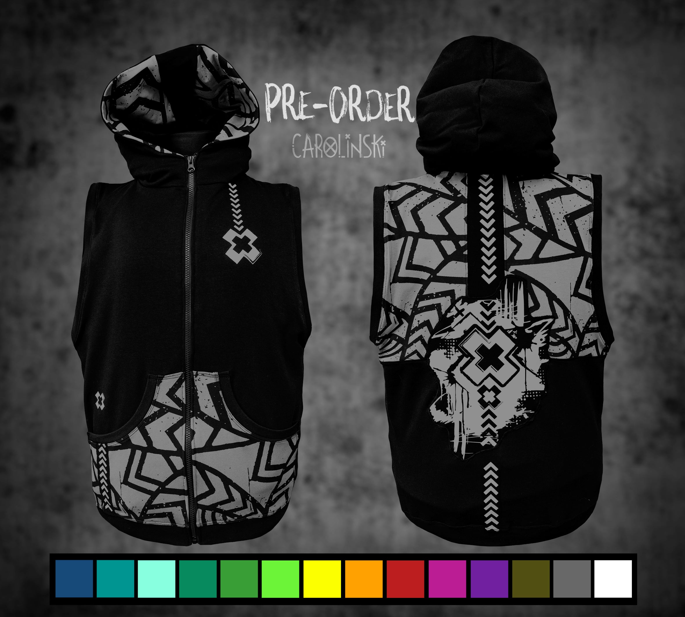 Sleeveless zip - Grunge