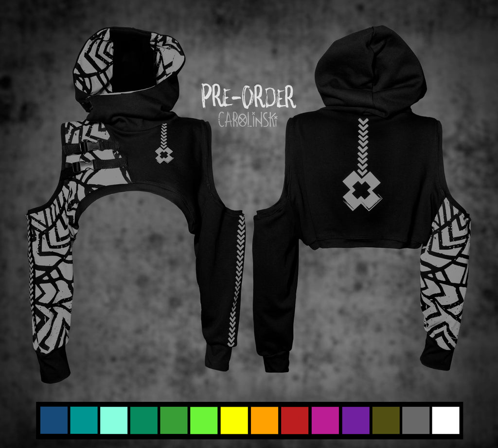 Crop Hoodie - Grunge