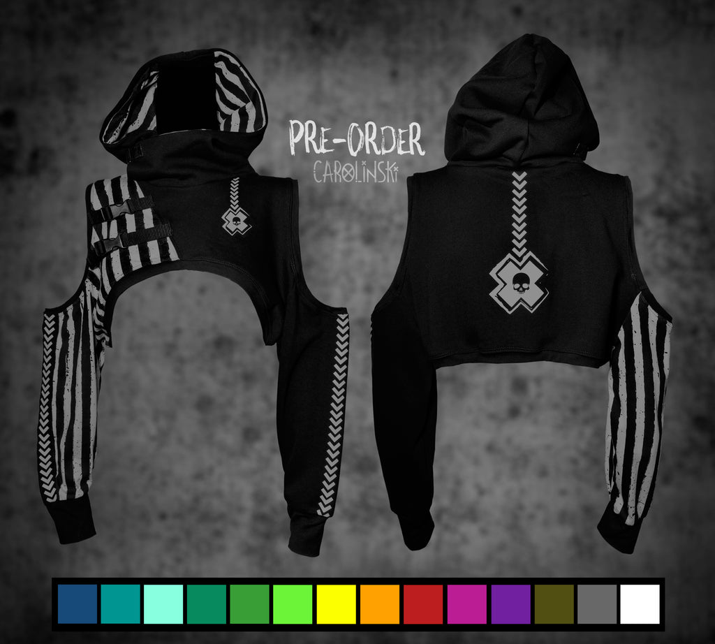Crop Hoodie - Stripes