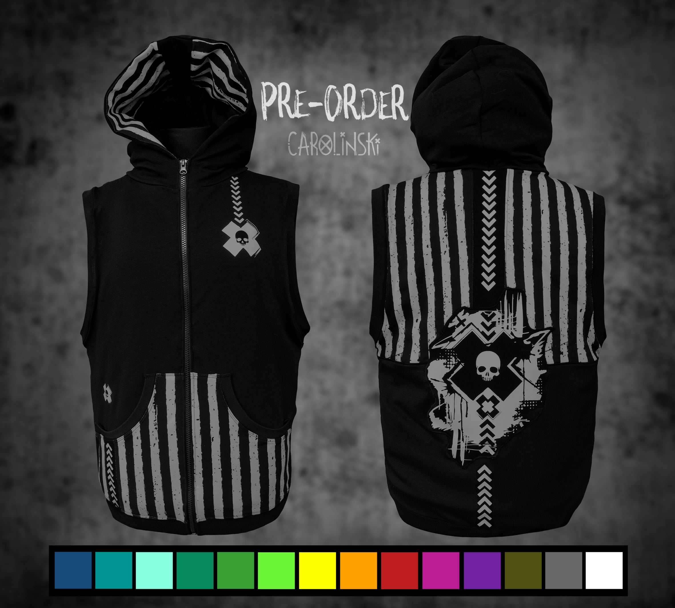 Sleeveless Zip - Stripes