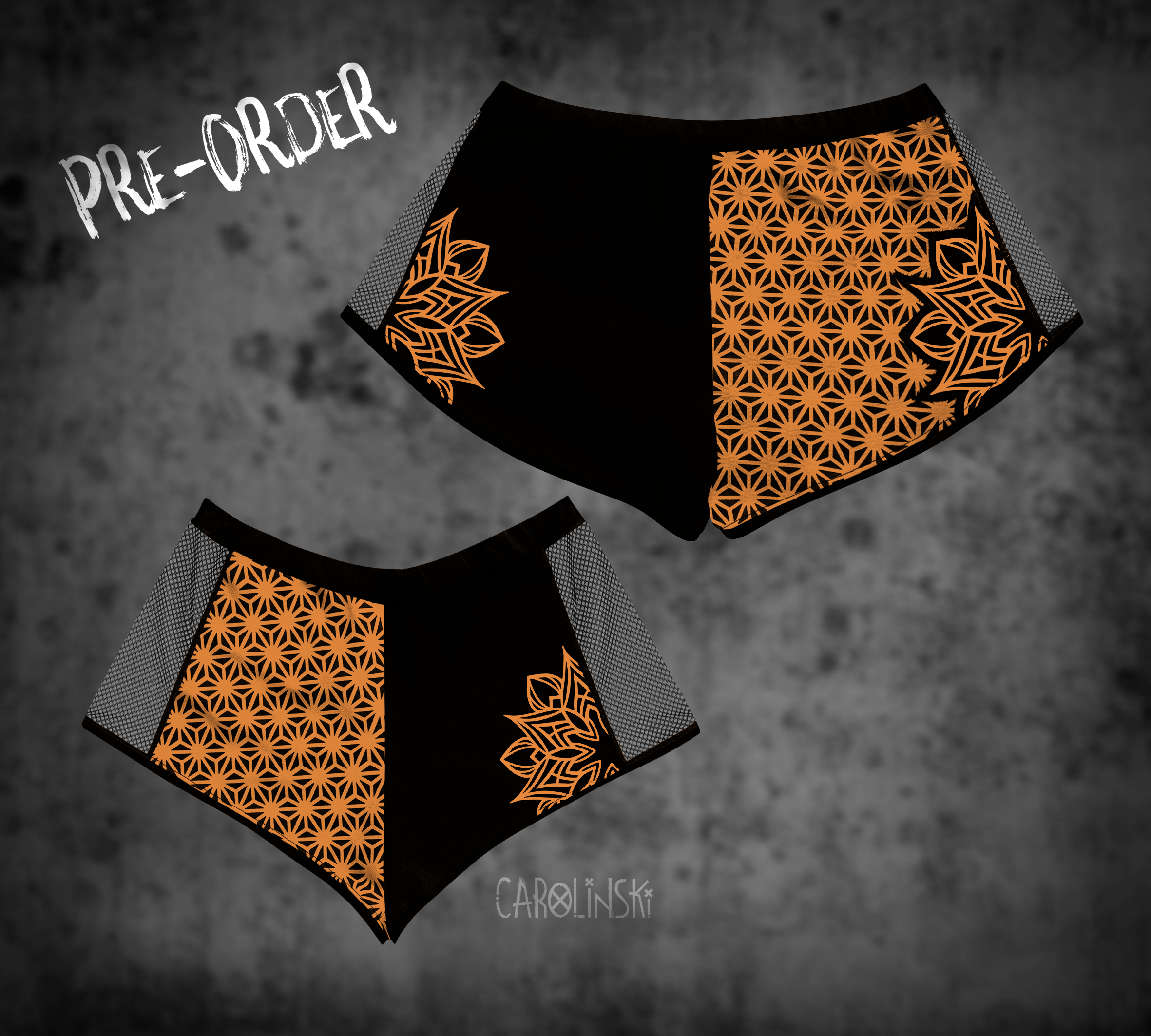 Split Shorts - Asanoha