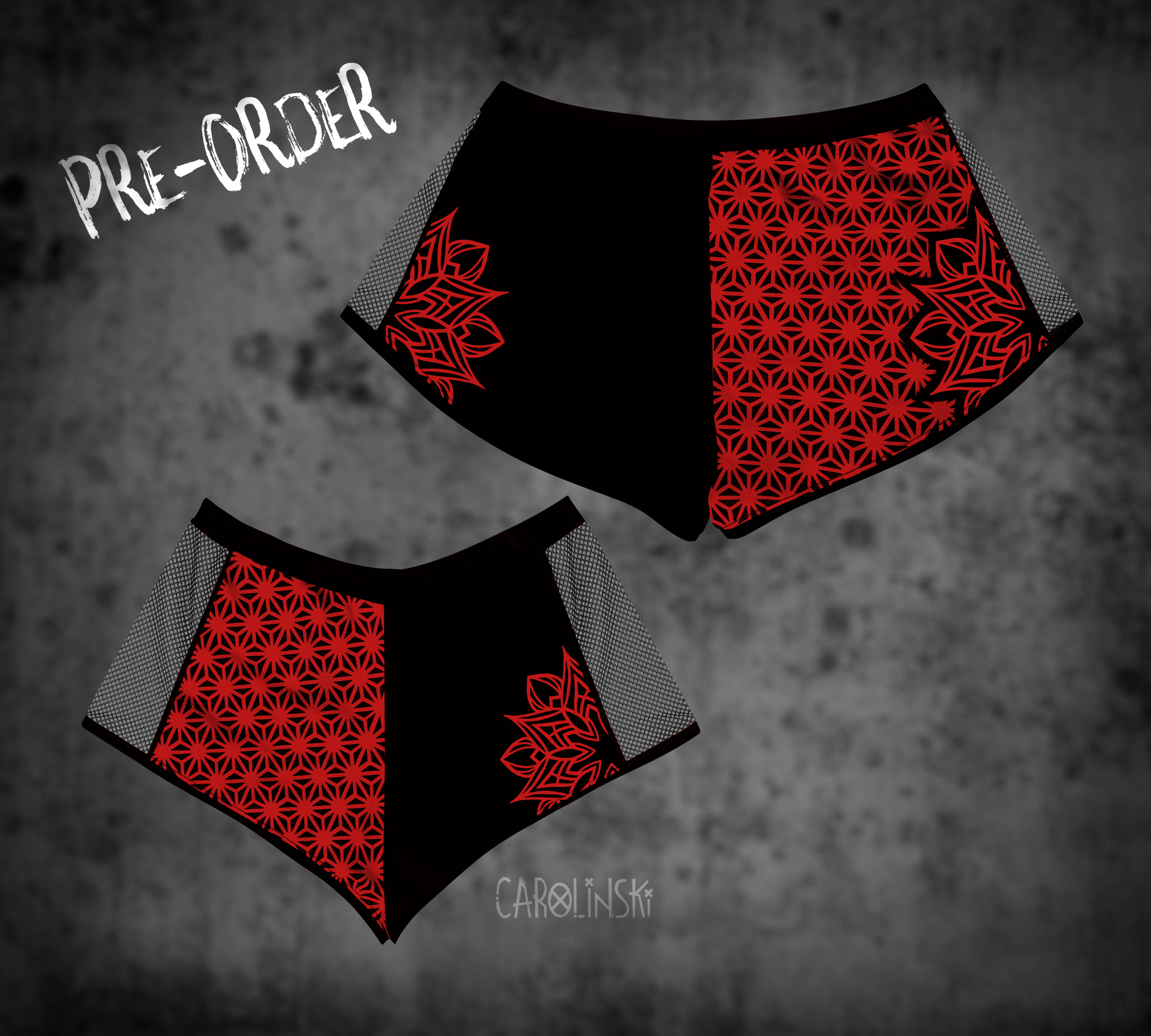 Split Shorts - Asanoha