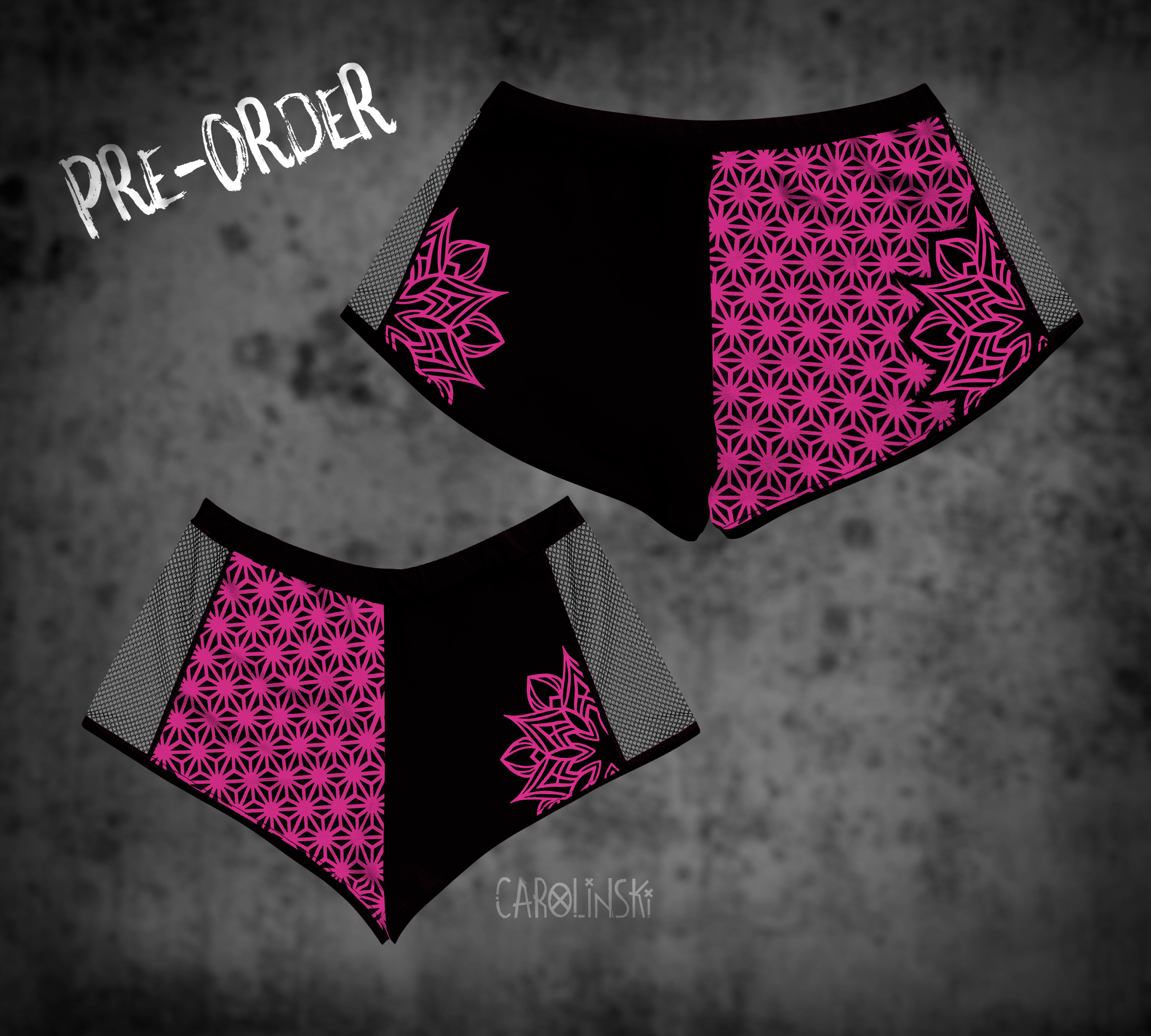 Split Shorts - Asanoha