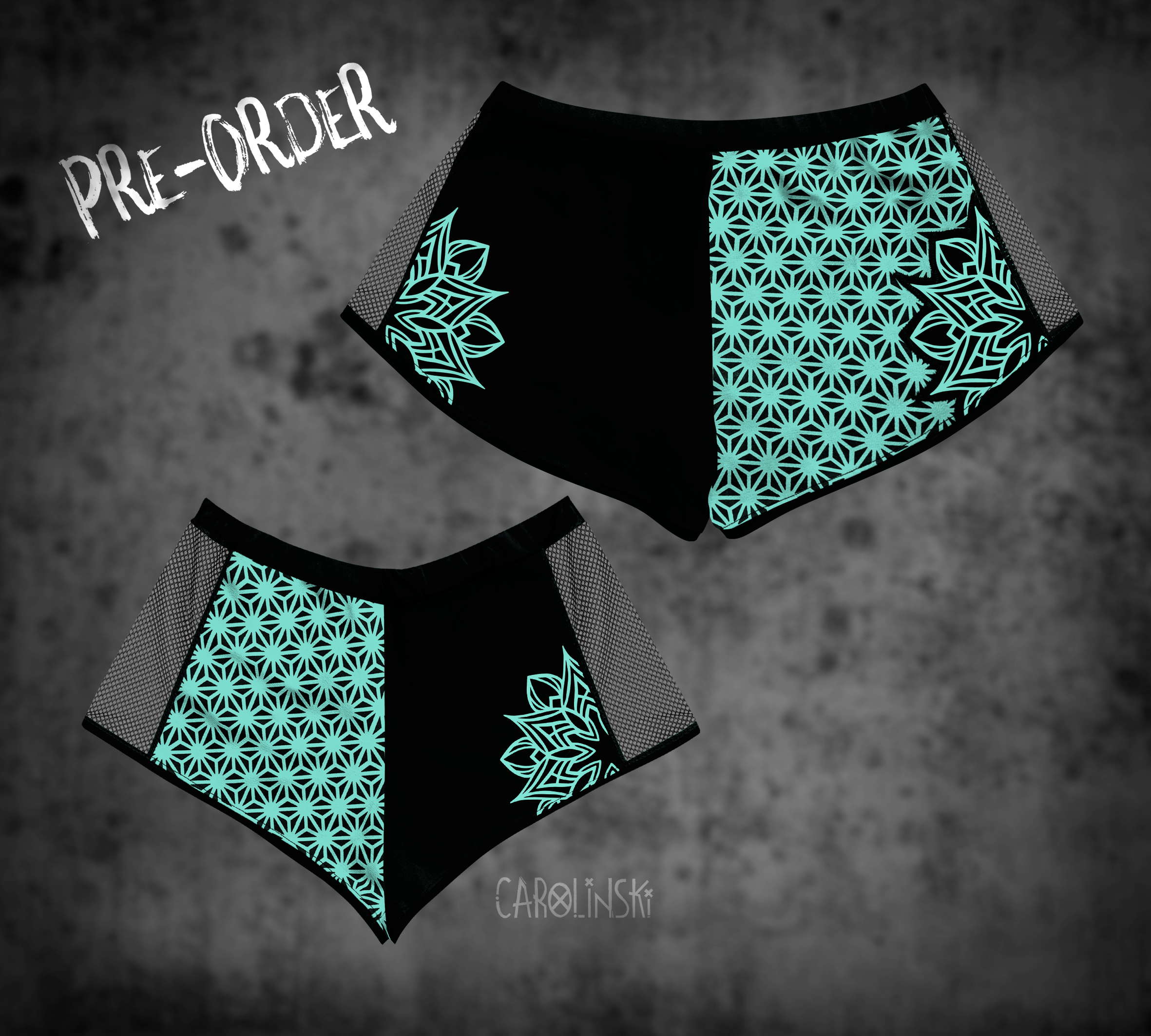 Split Shorts - Asanoha