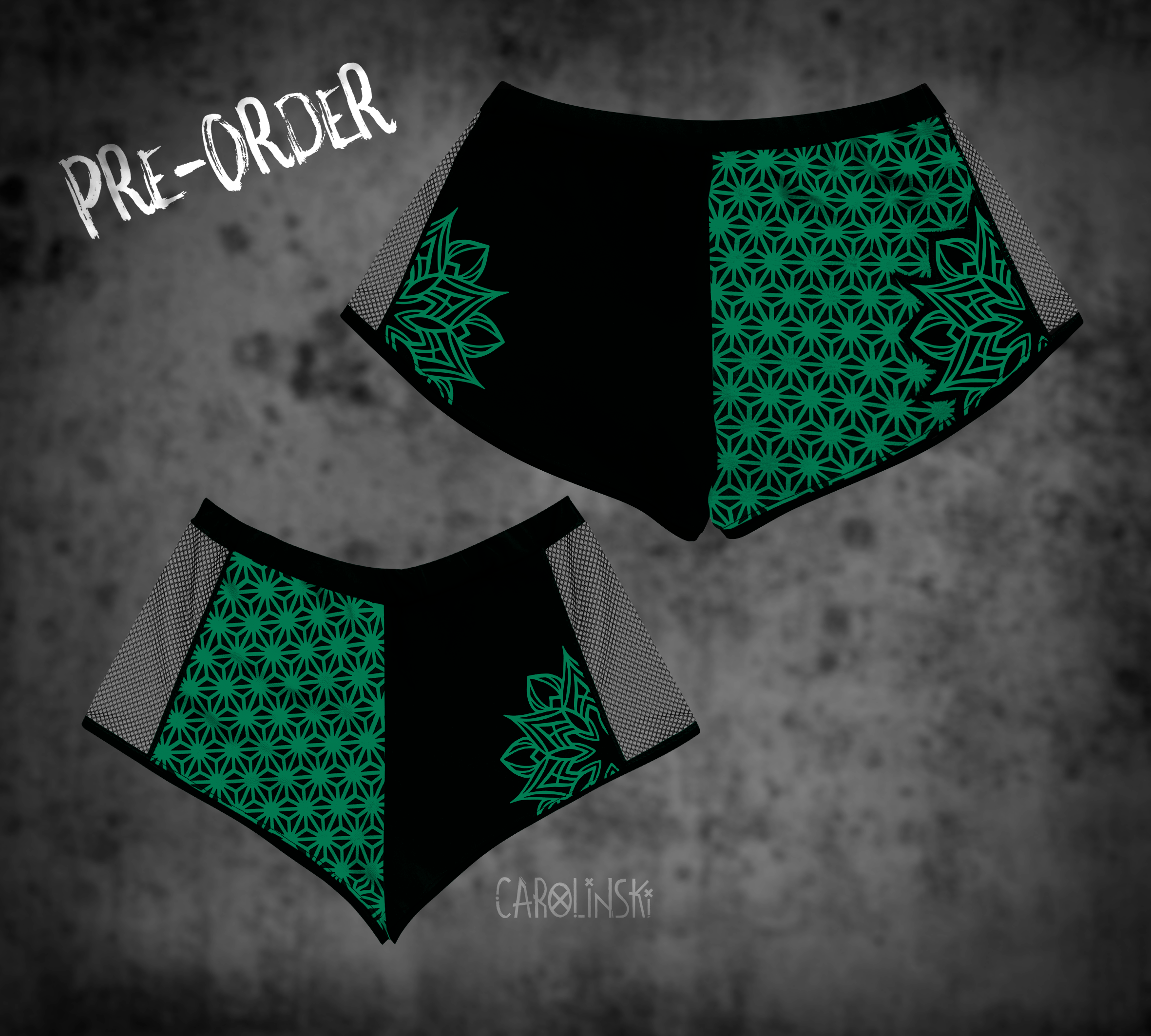 Split Shorts - Asanoha