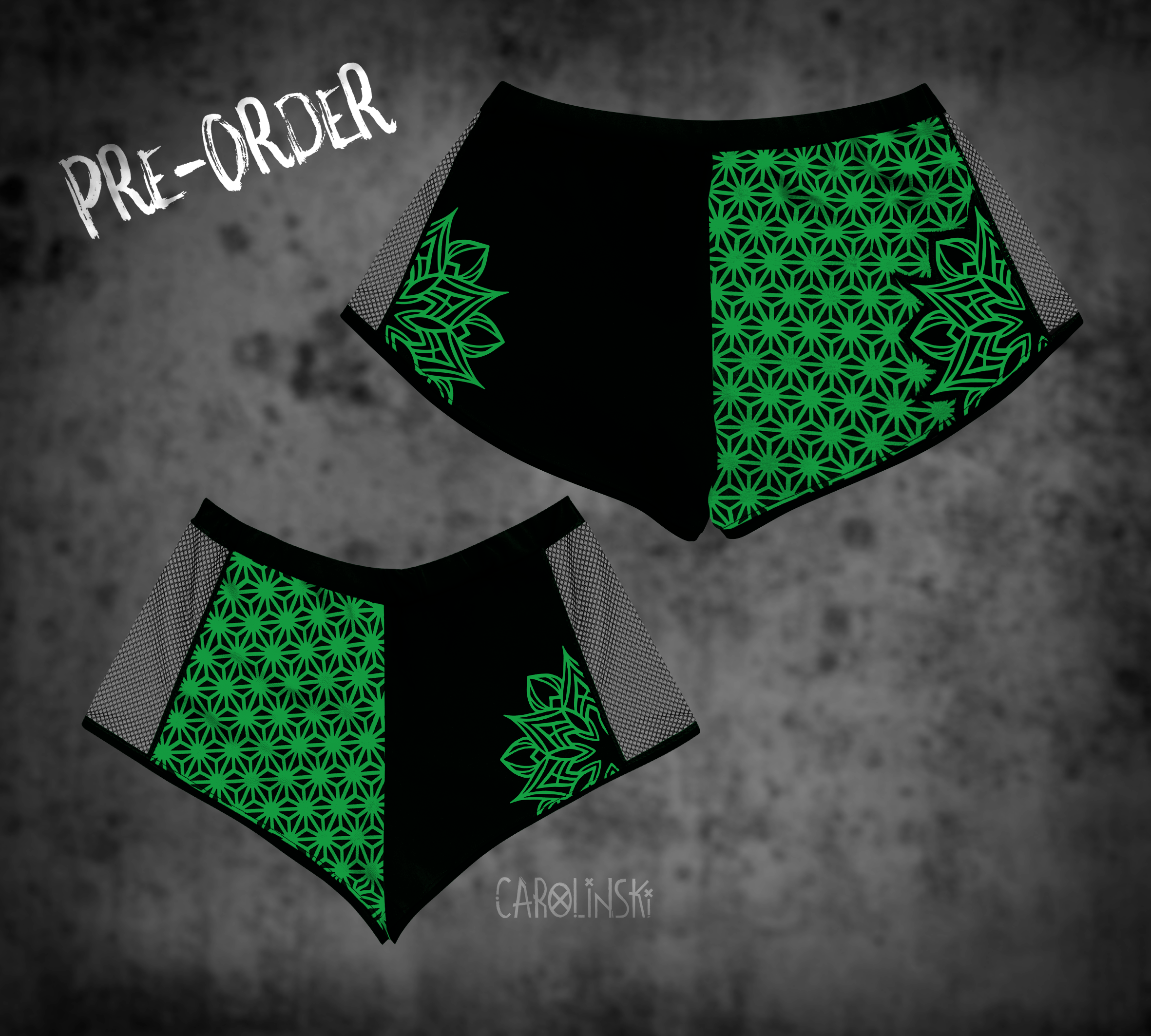 Split Shorts - Asanoha