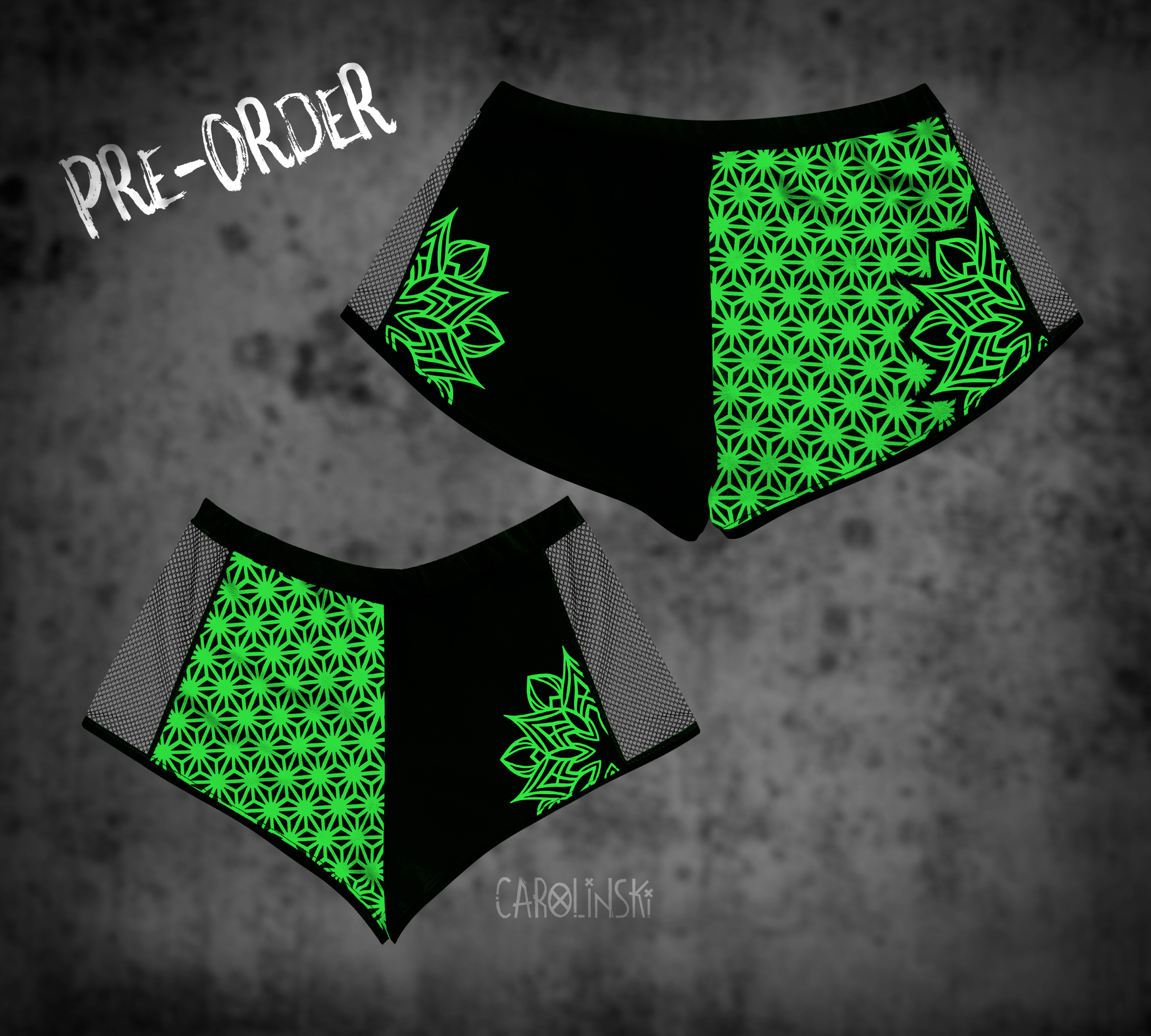 Split Shorts - Asanoha