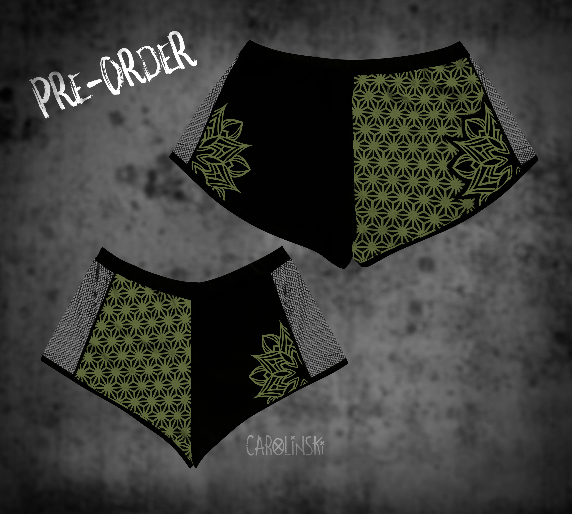 Split Shorts - Asanoha