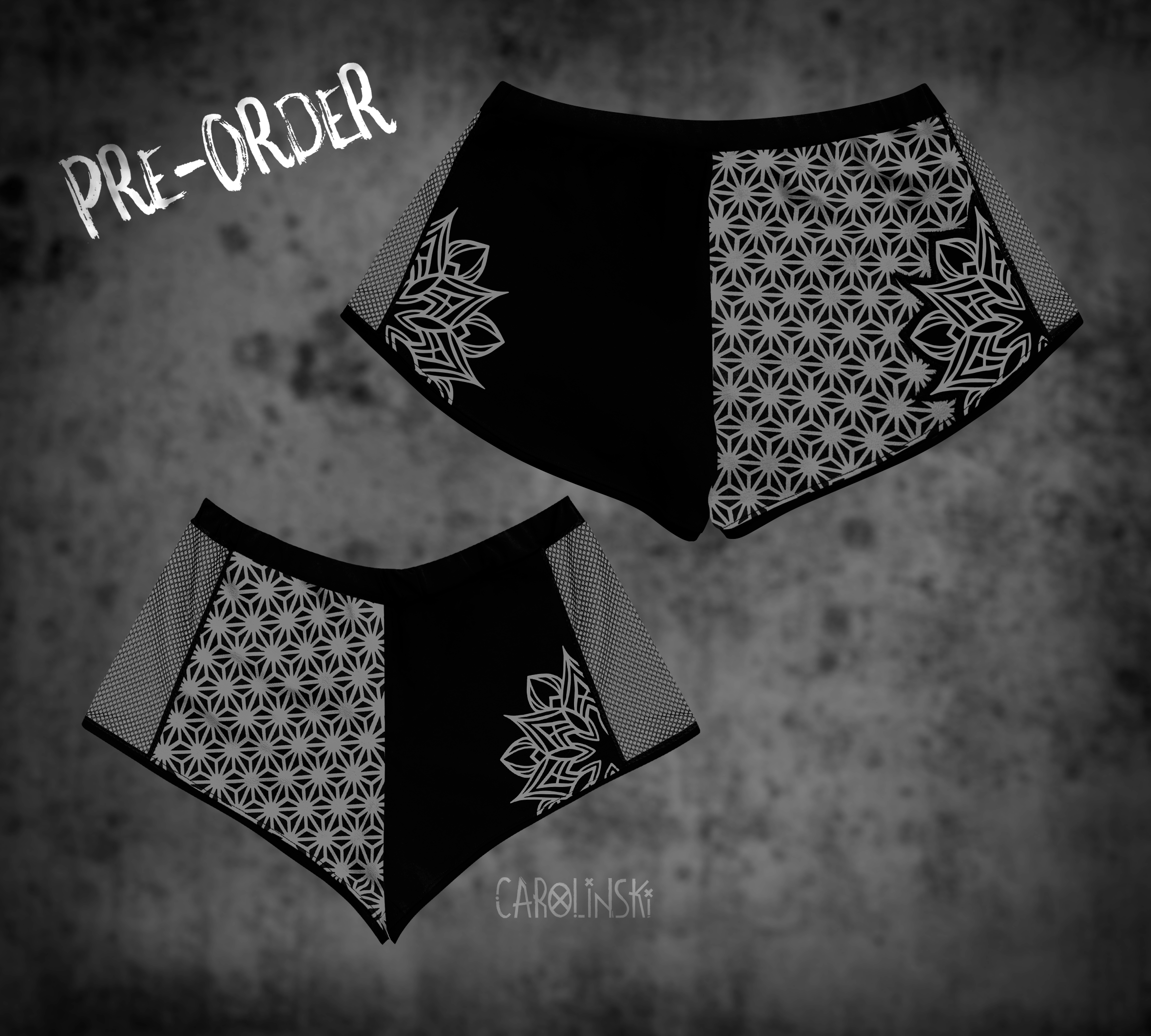 Split Shorts - Asanoha